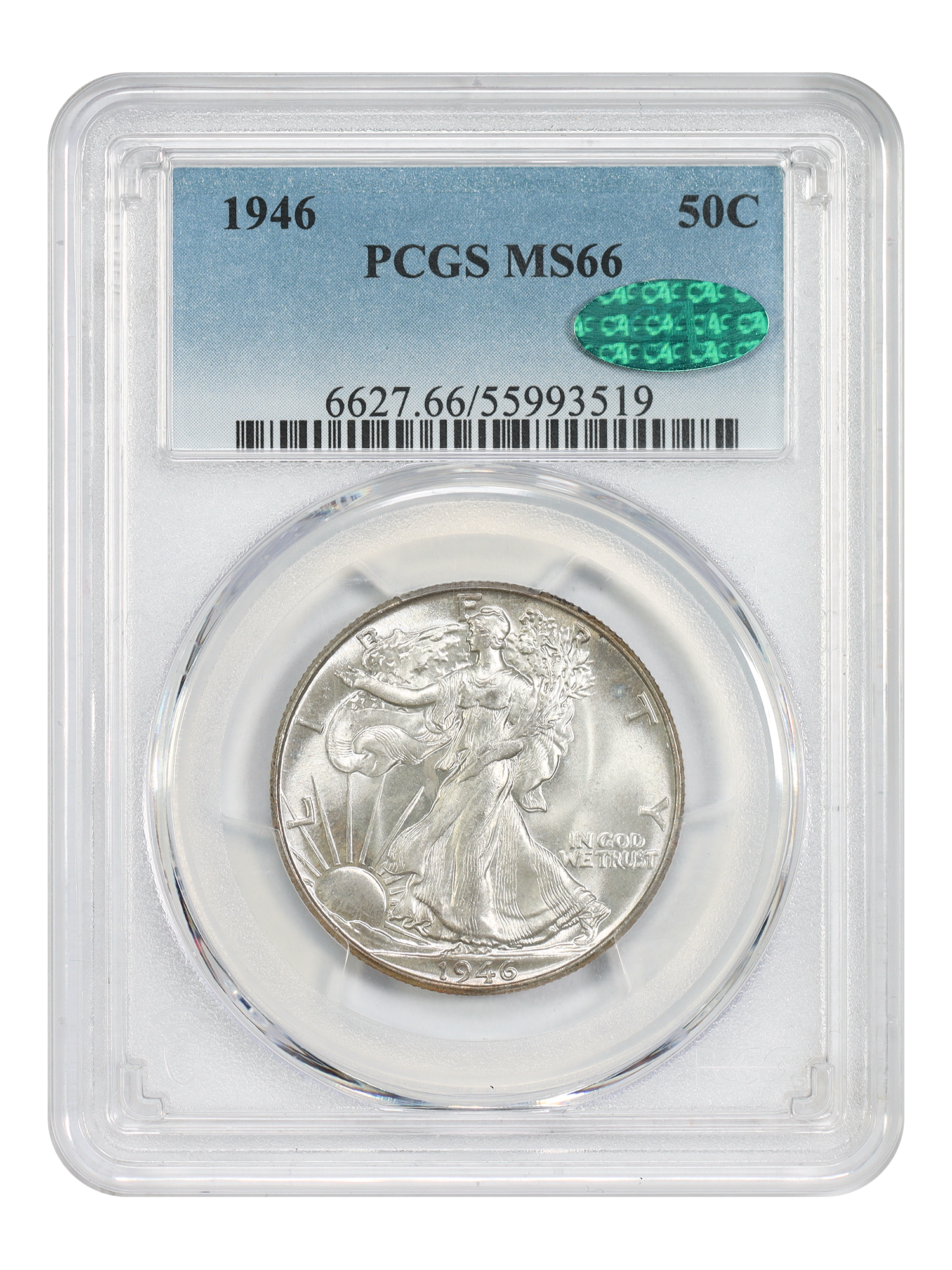 1946 50C PCGS/CAC MS66