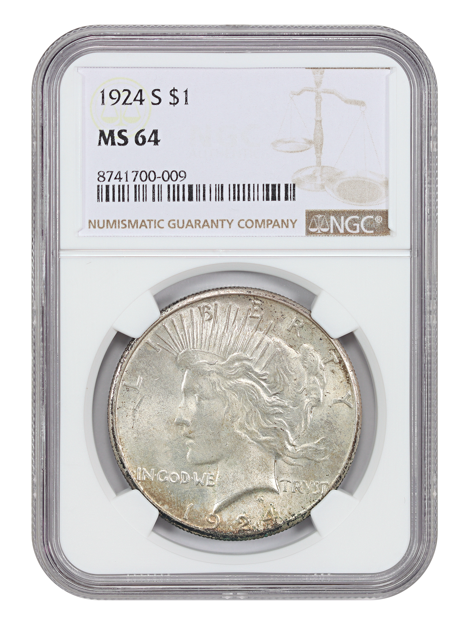 1924-S $1 NGC MS64