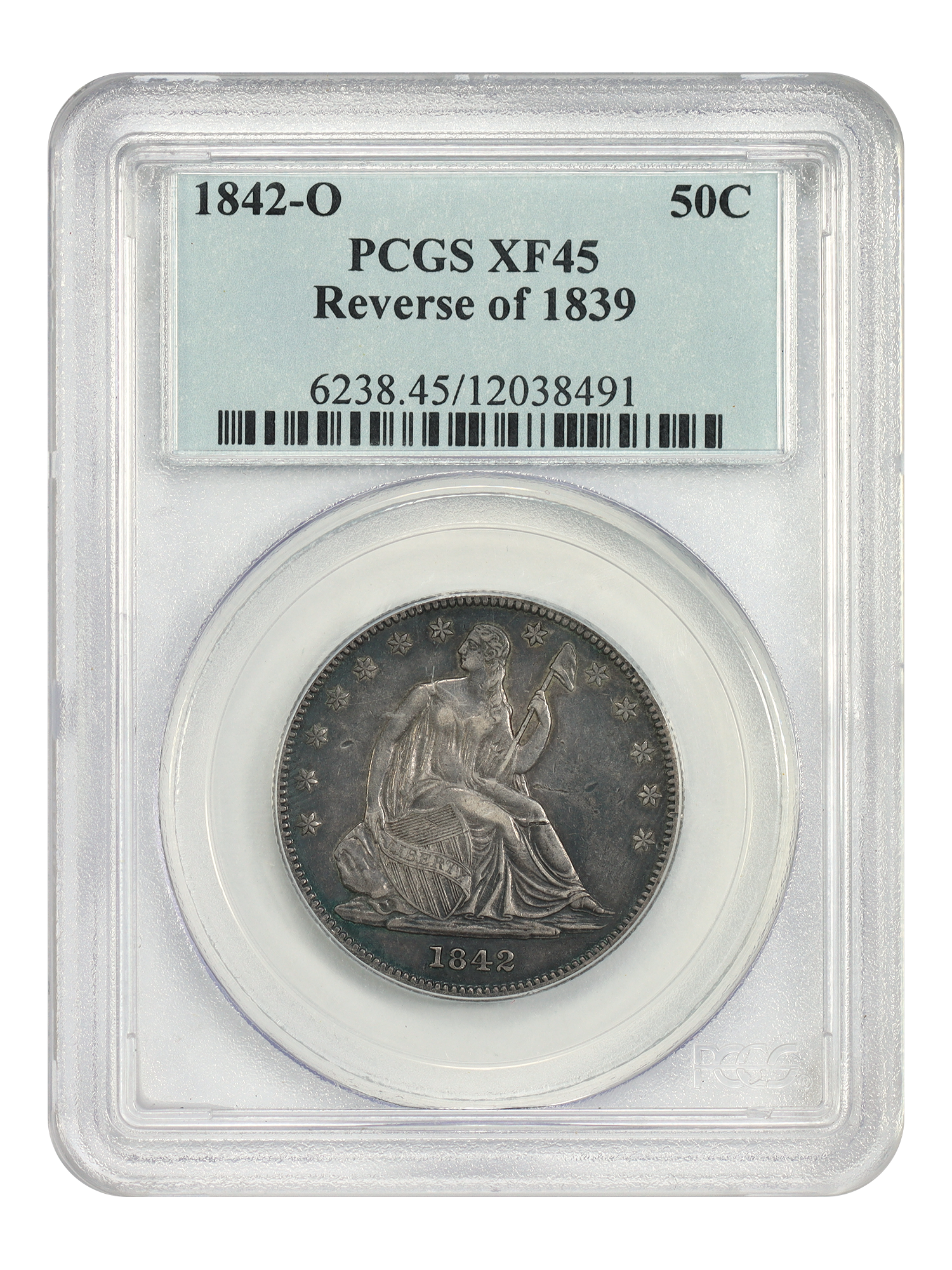 1842-O 50C PCGS XF45 (Small Date, Reverse of 1839)
