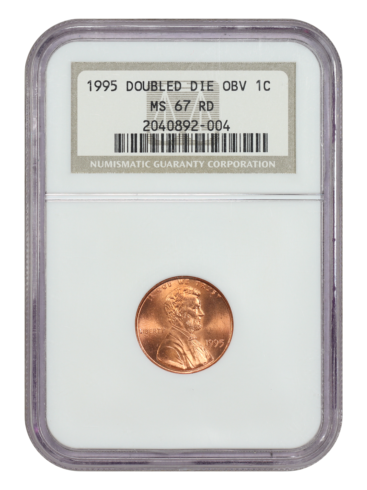1995 1C NGC MS67RD (Doubled Die Obverse)