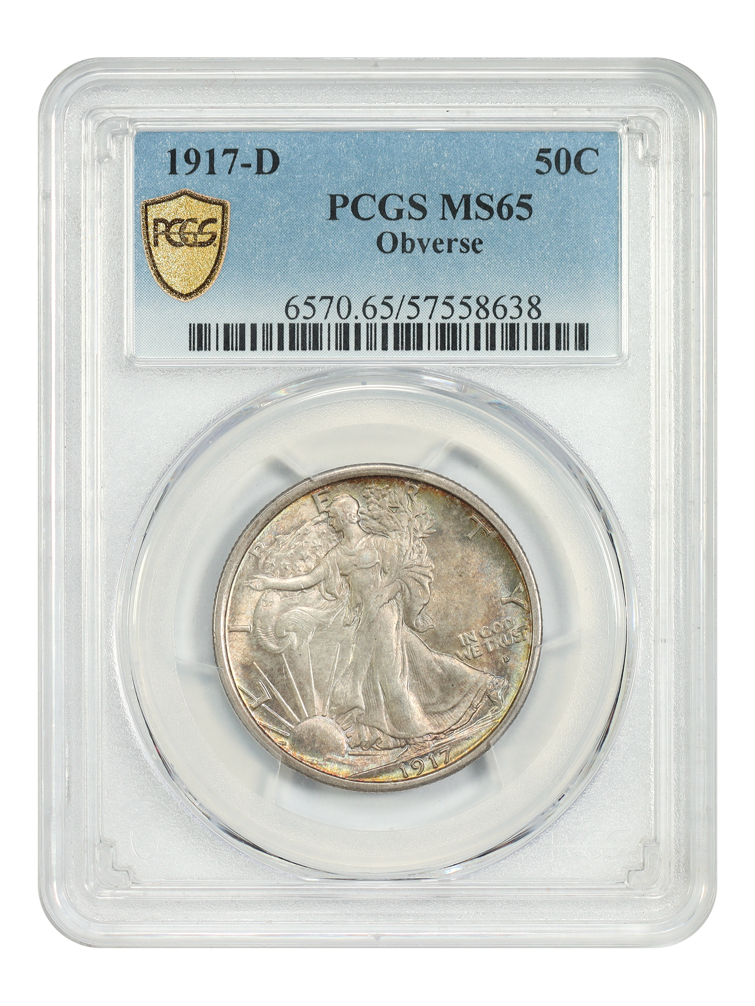 1917-D 50C PCGS MS65 (Obverse)