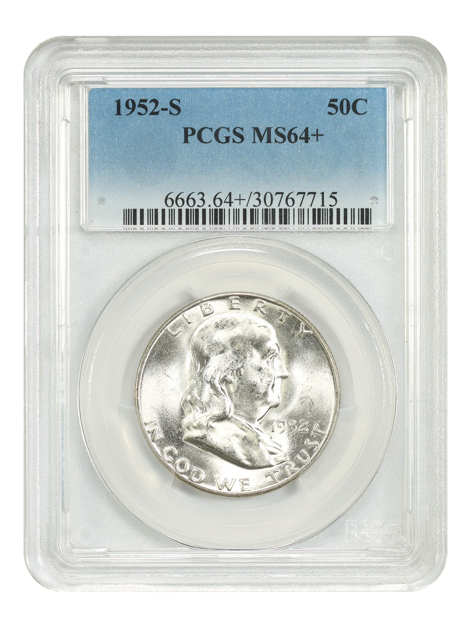 1952-S 50C PCGS MS64+