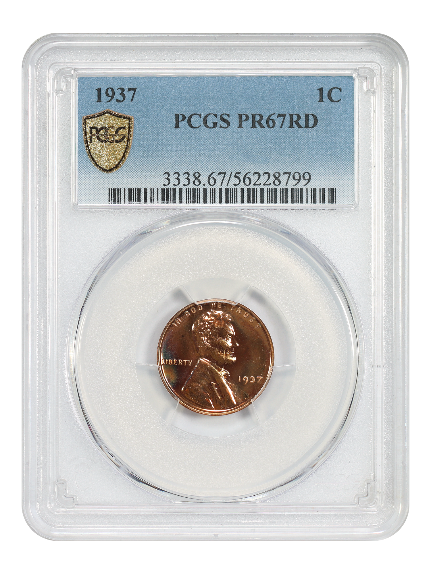 1937 1C PCGS PR67RD