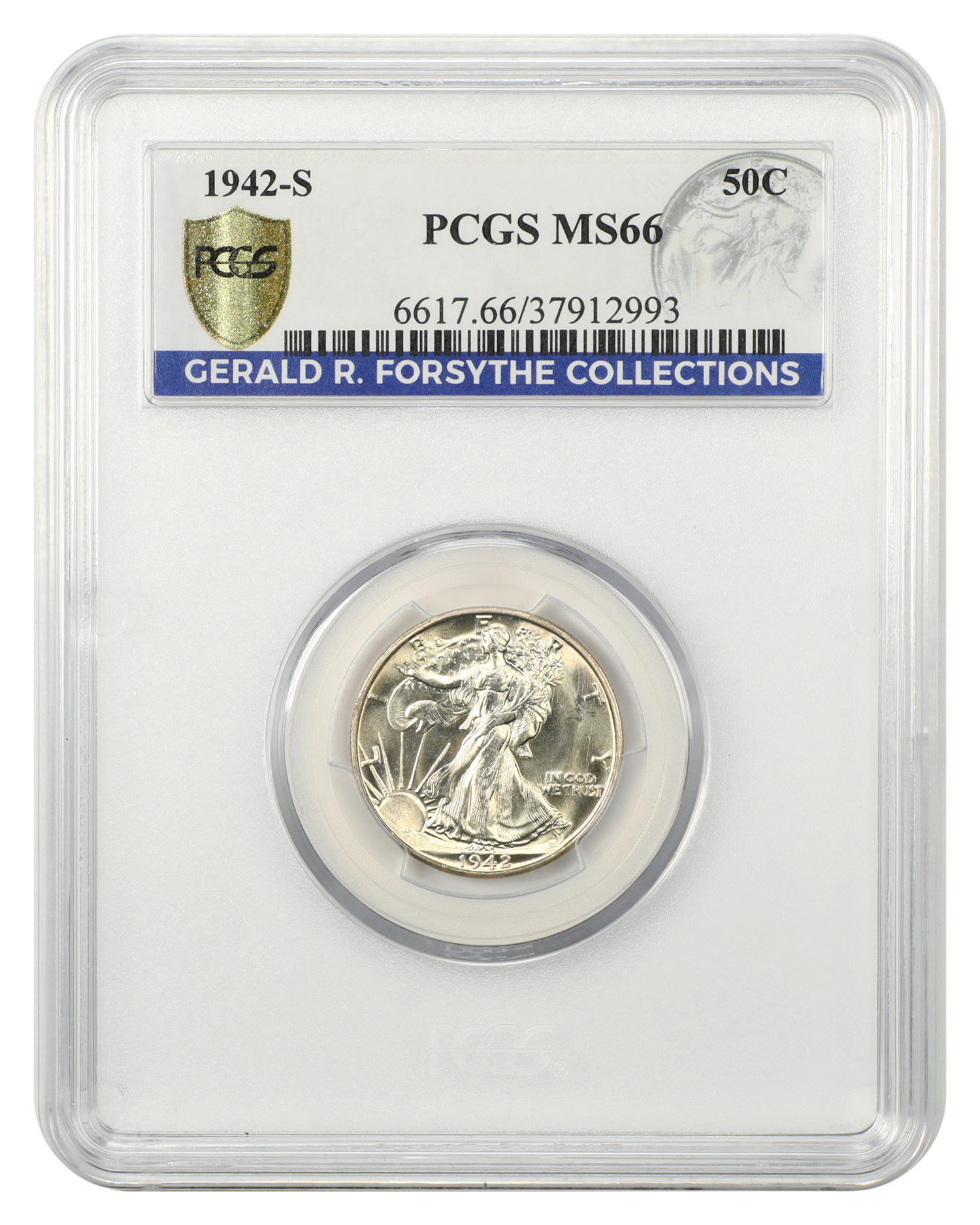 1942-S 50C PCGS MS66 ex: Gerald R. Forsythe