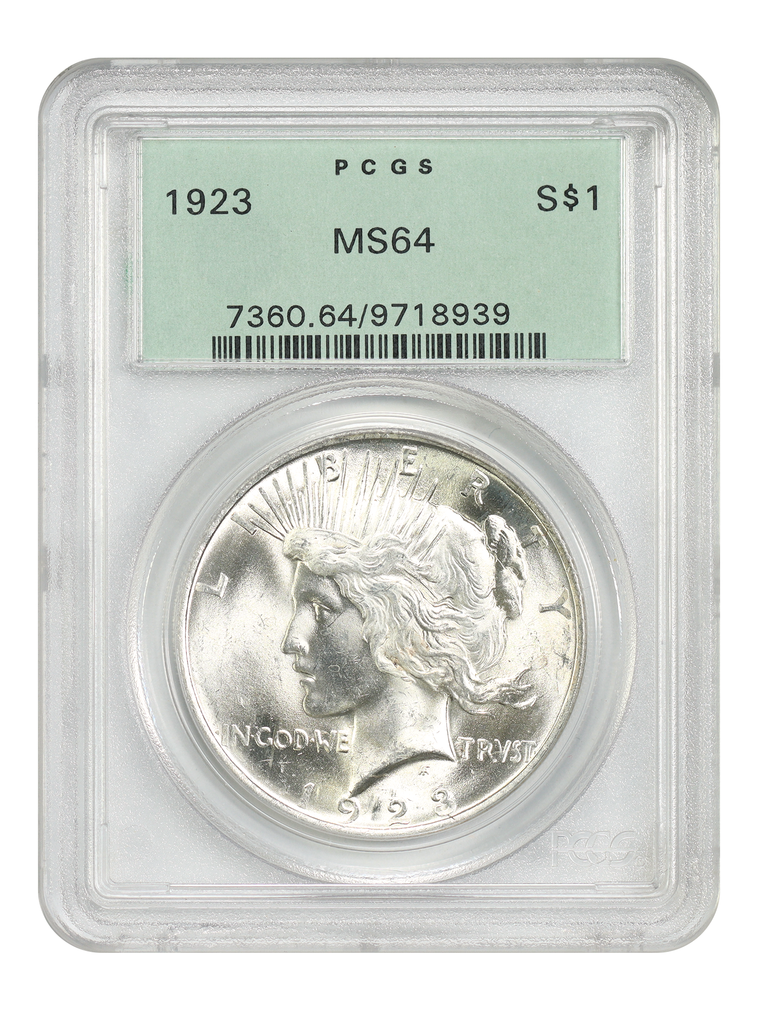 1923 $1 PCGS MS64 (OGH)
