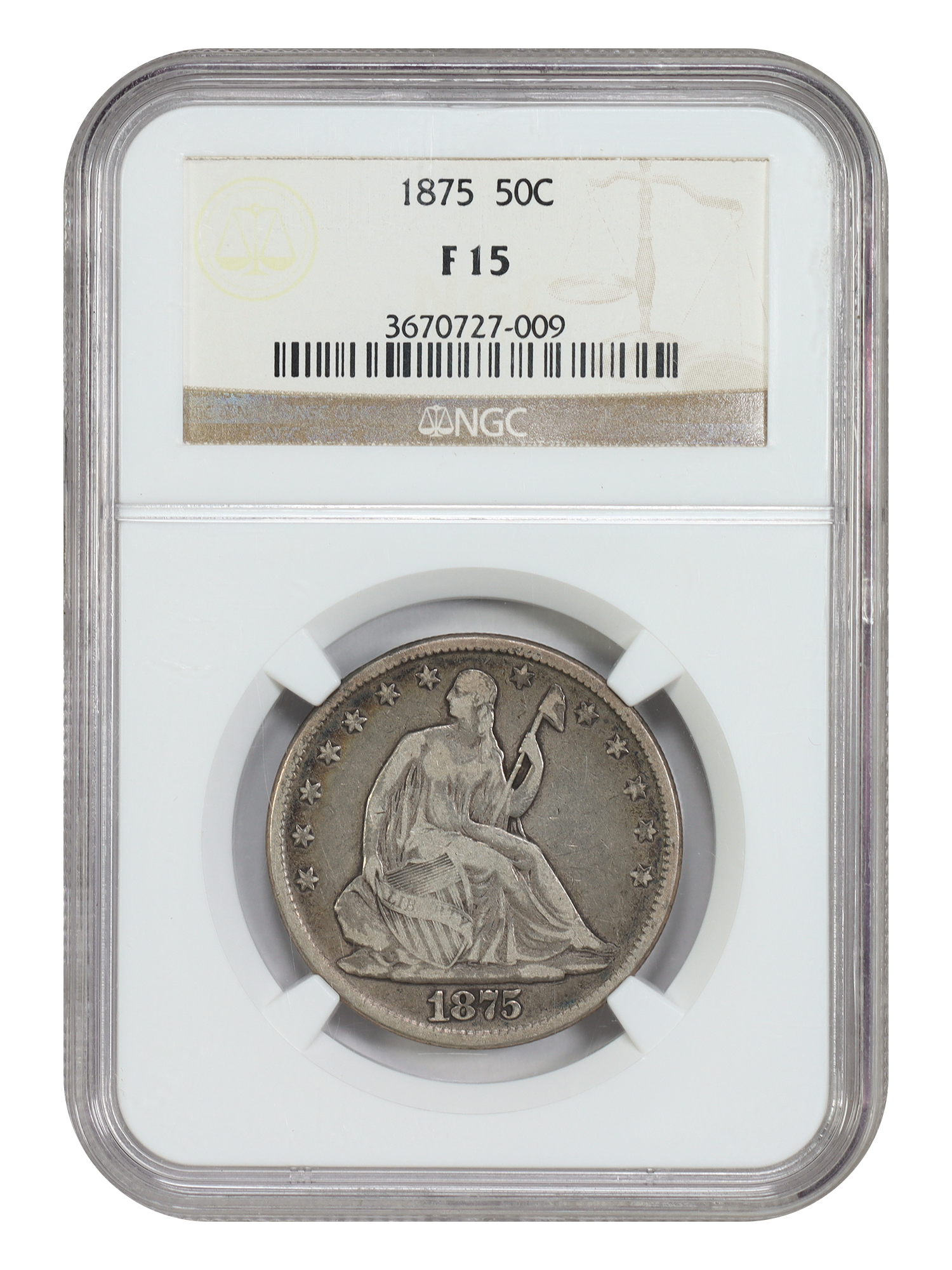 1875 50C NGC Fine 15