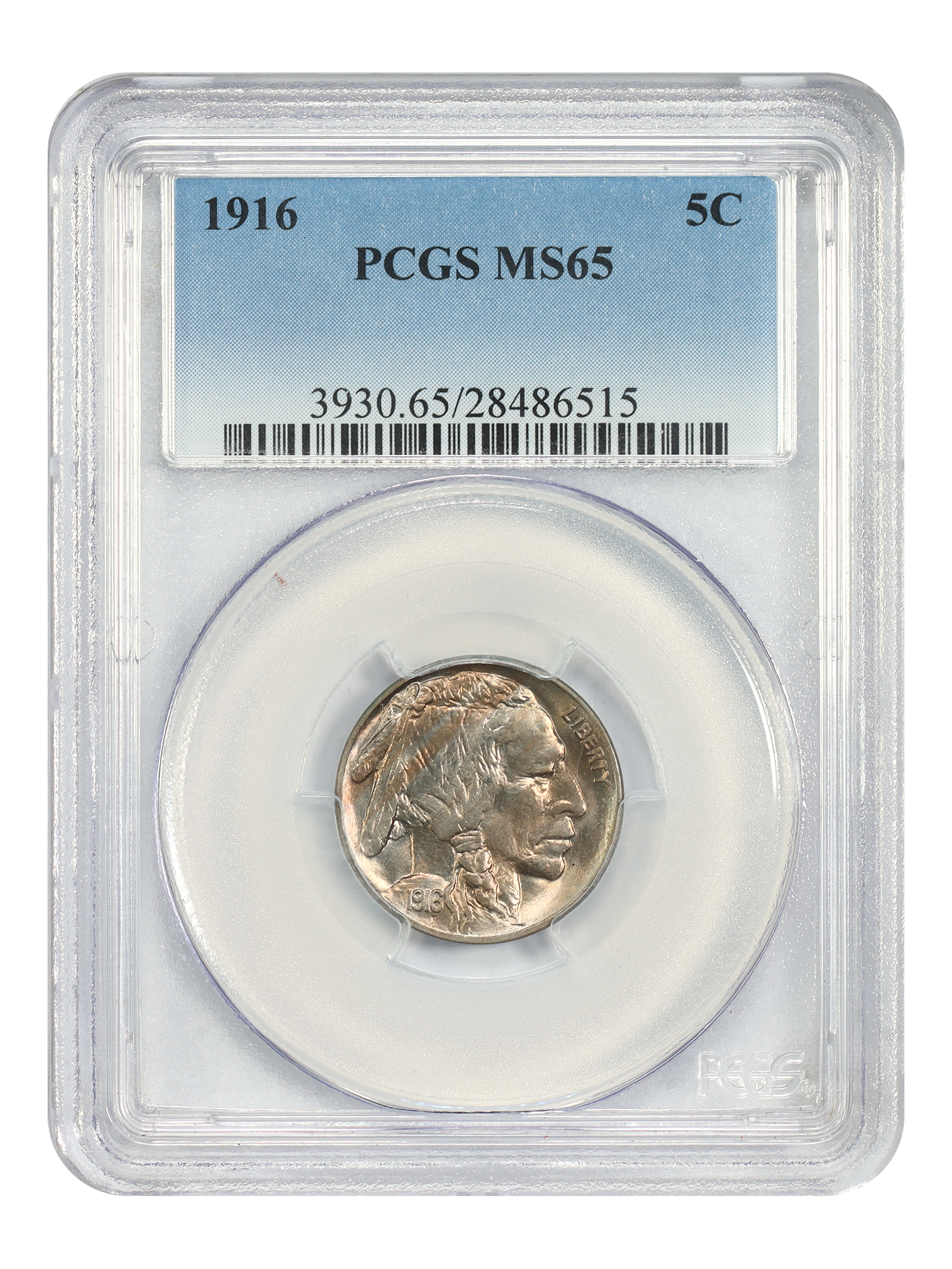 1916 5C PCGS MS65