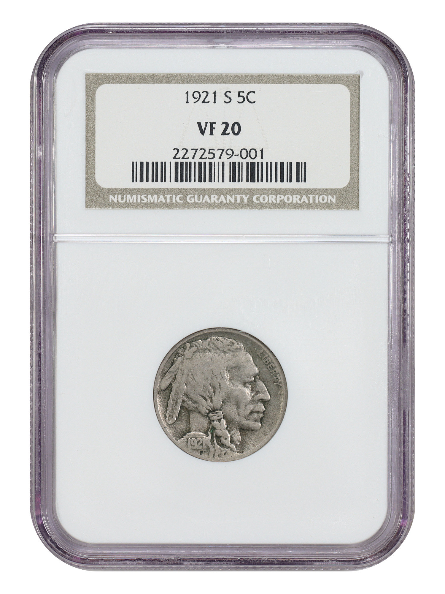 1921-S 5C NGC VF20