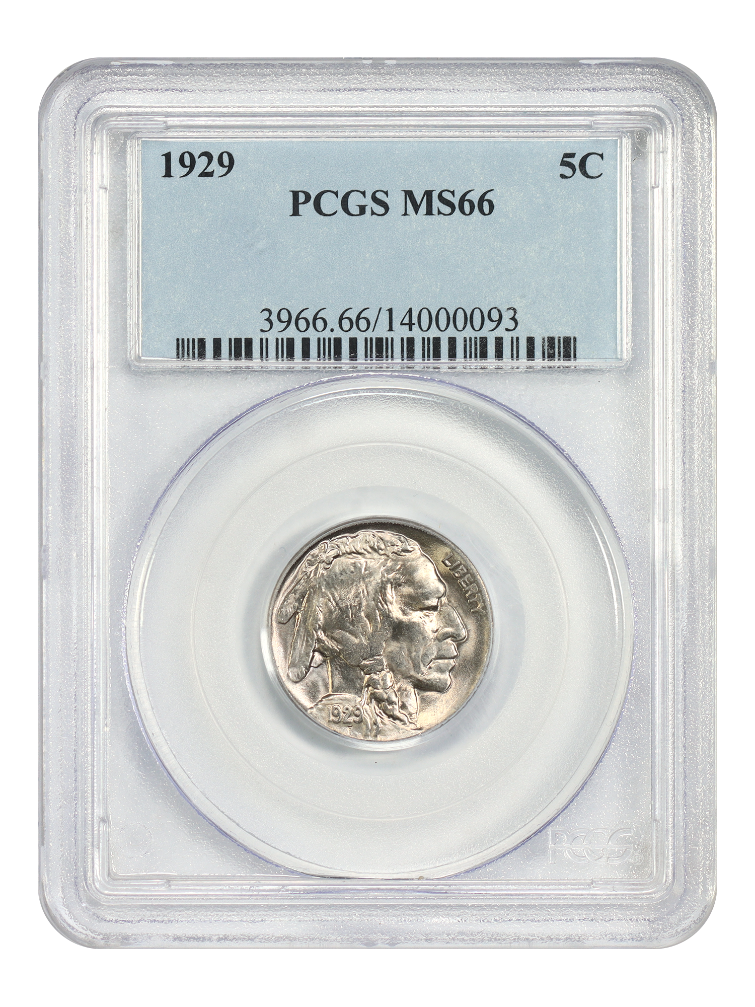 1929 5C PCGS MS66