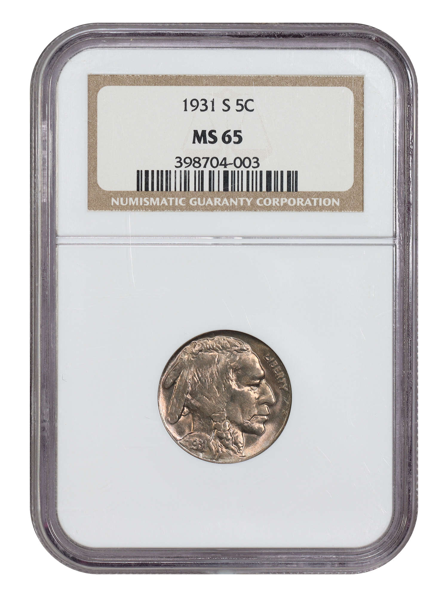 1931-S 5C NGC MS65