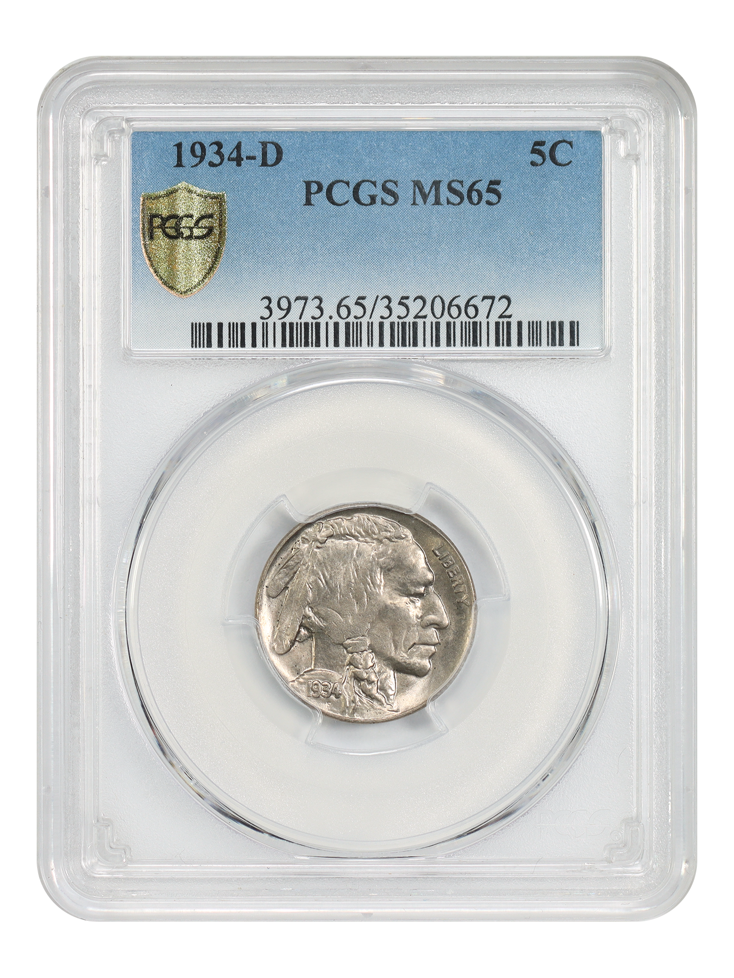 1934-D 5C PCGS MS65