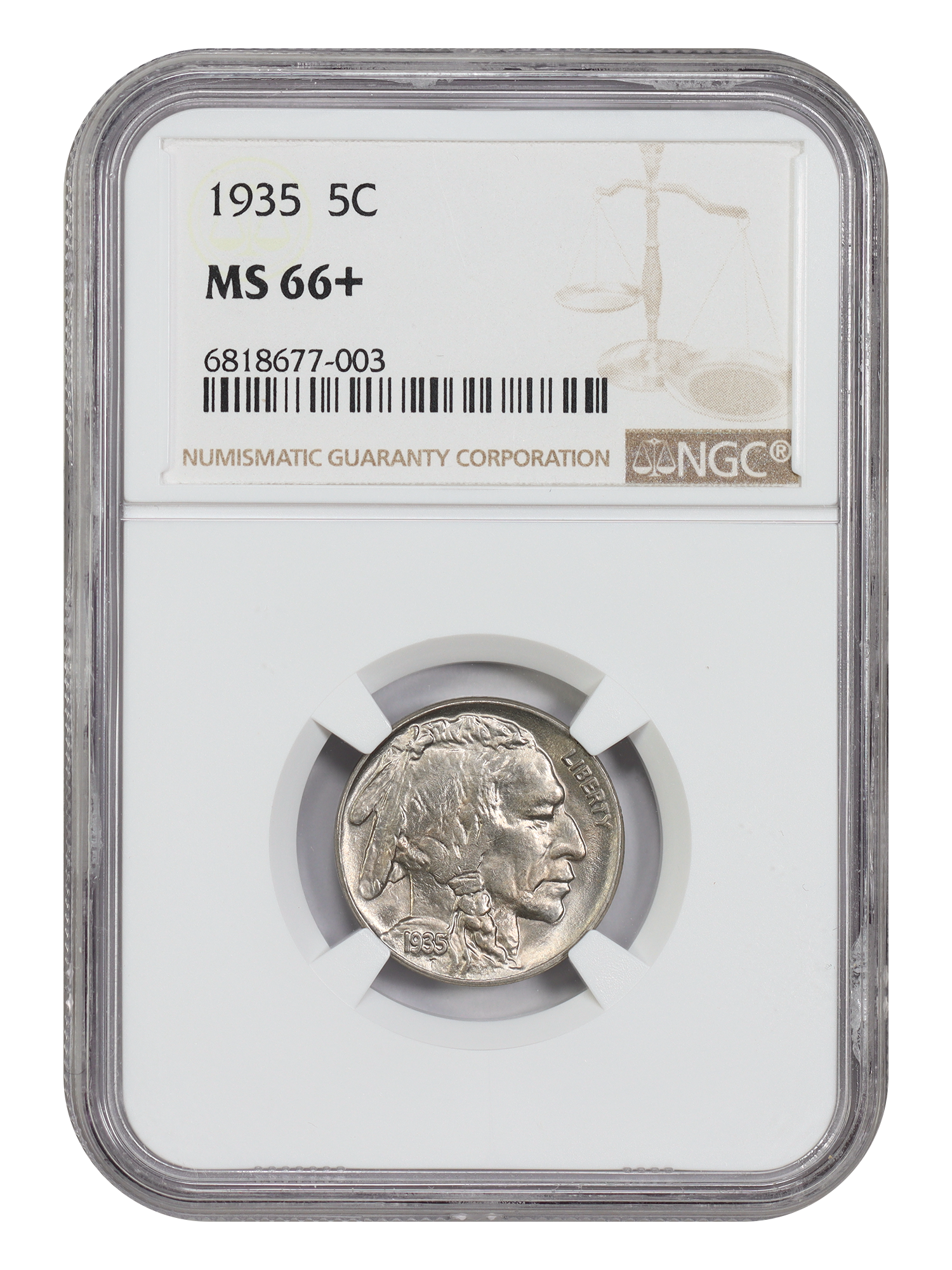 1935 5C NGC MS66+