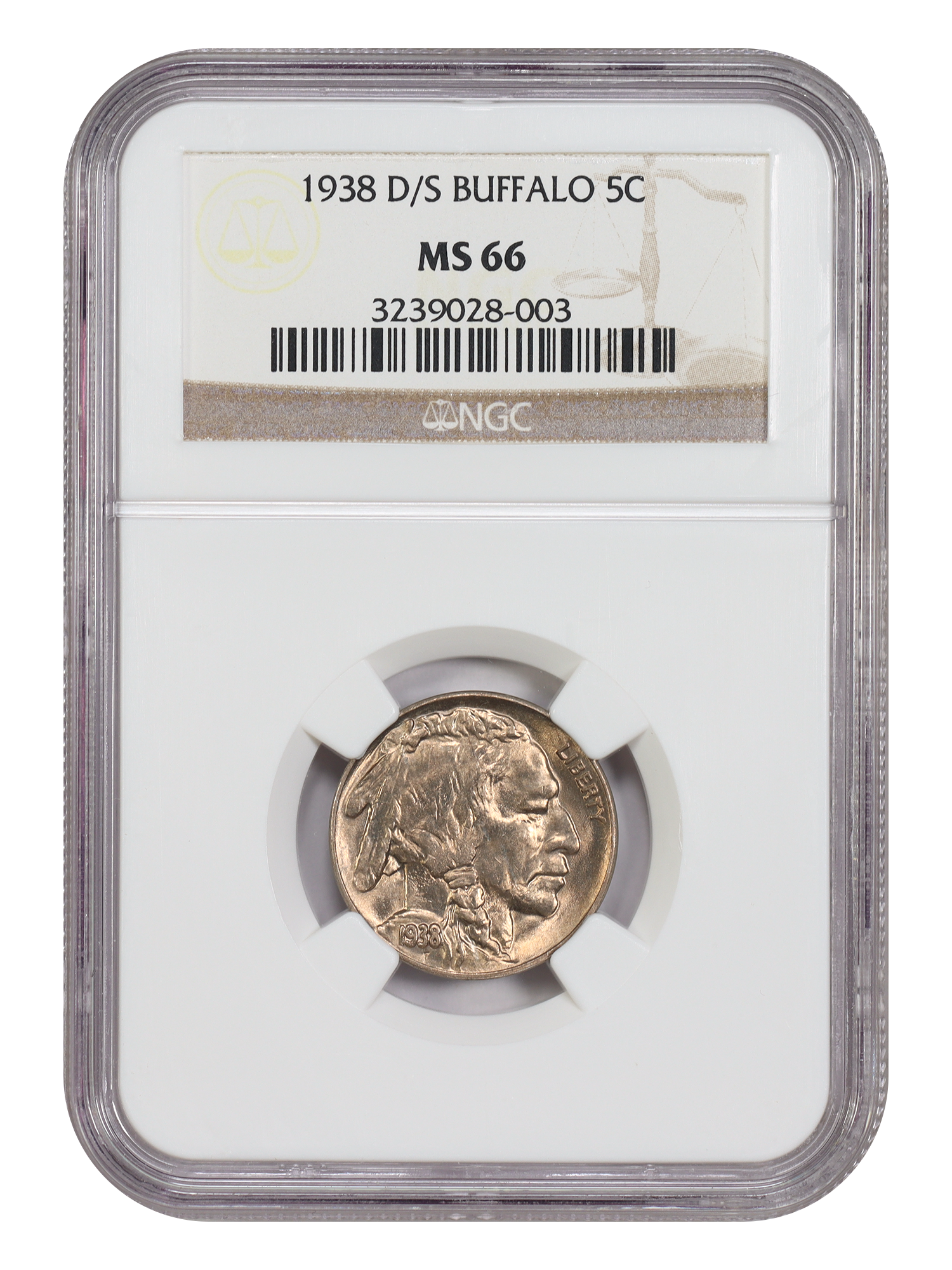 1938-D/S 5C Buffalo NGC MS66
