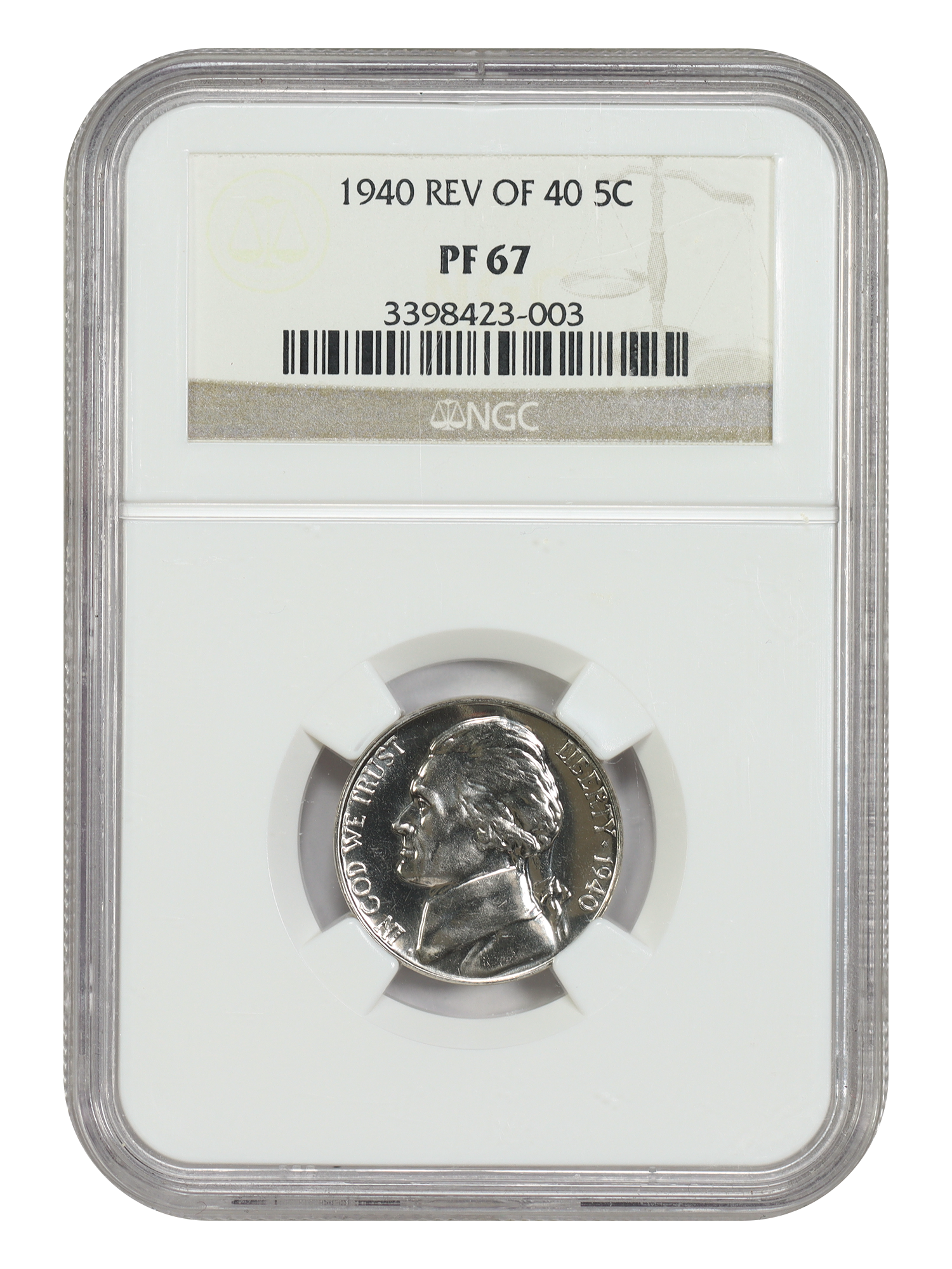 1940 5C NGC PR67 (Reverse of 1940)
