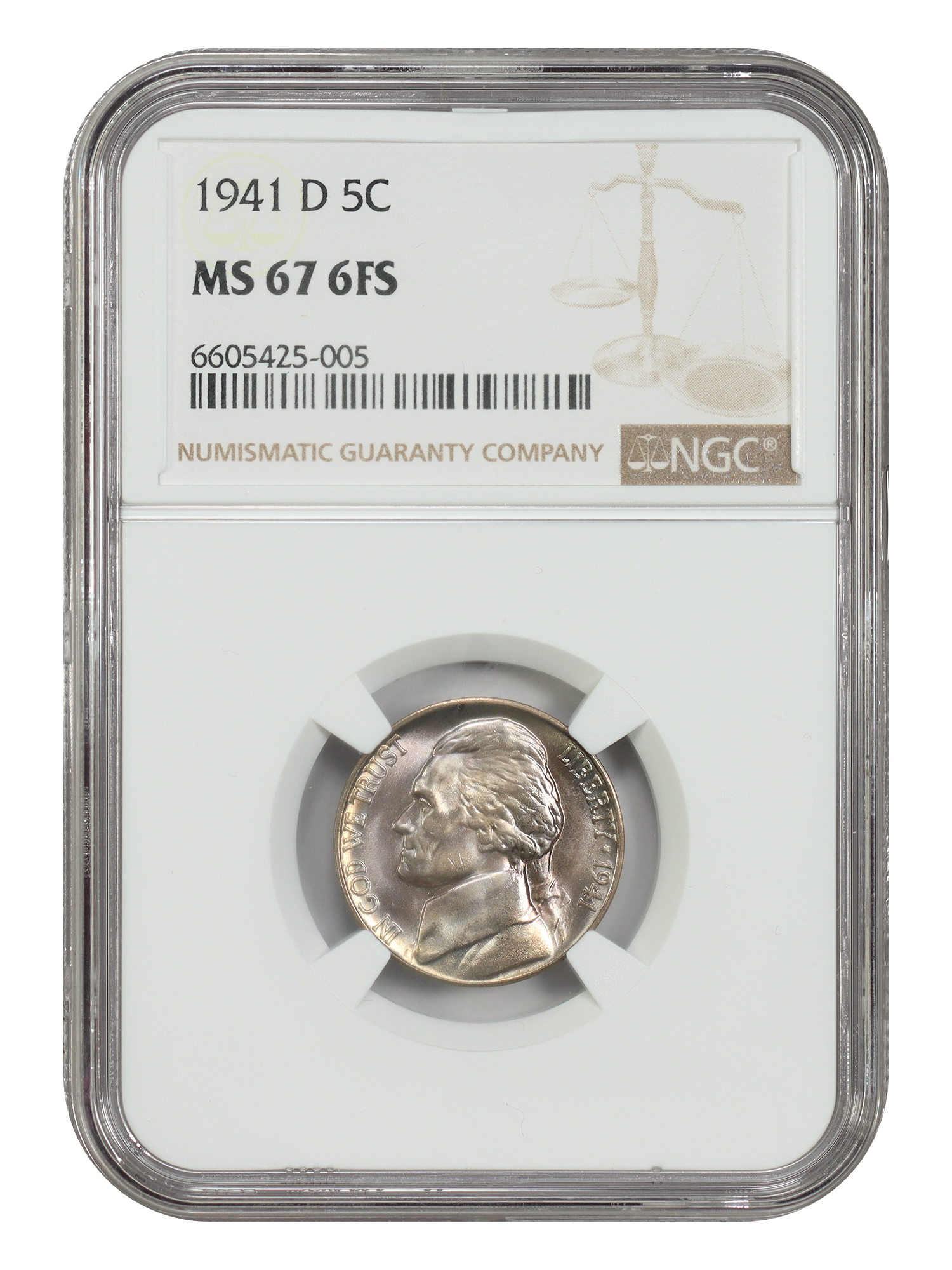 1941-D 5C NGC MS67 6FS