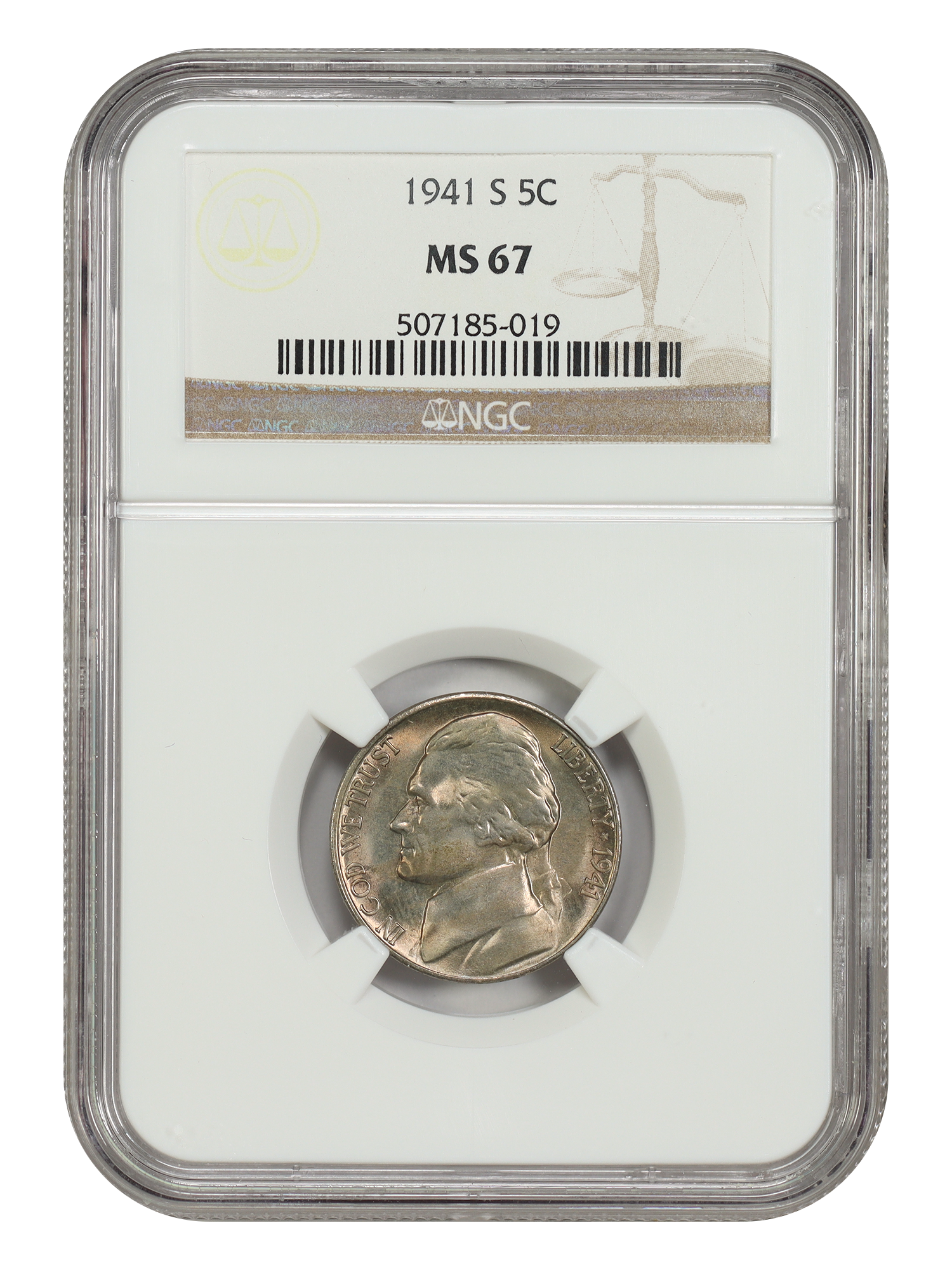 1941-S 5C NGC MS67
