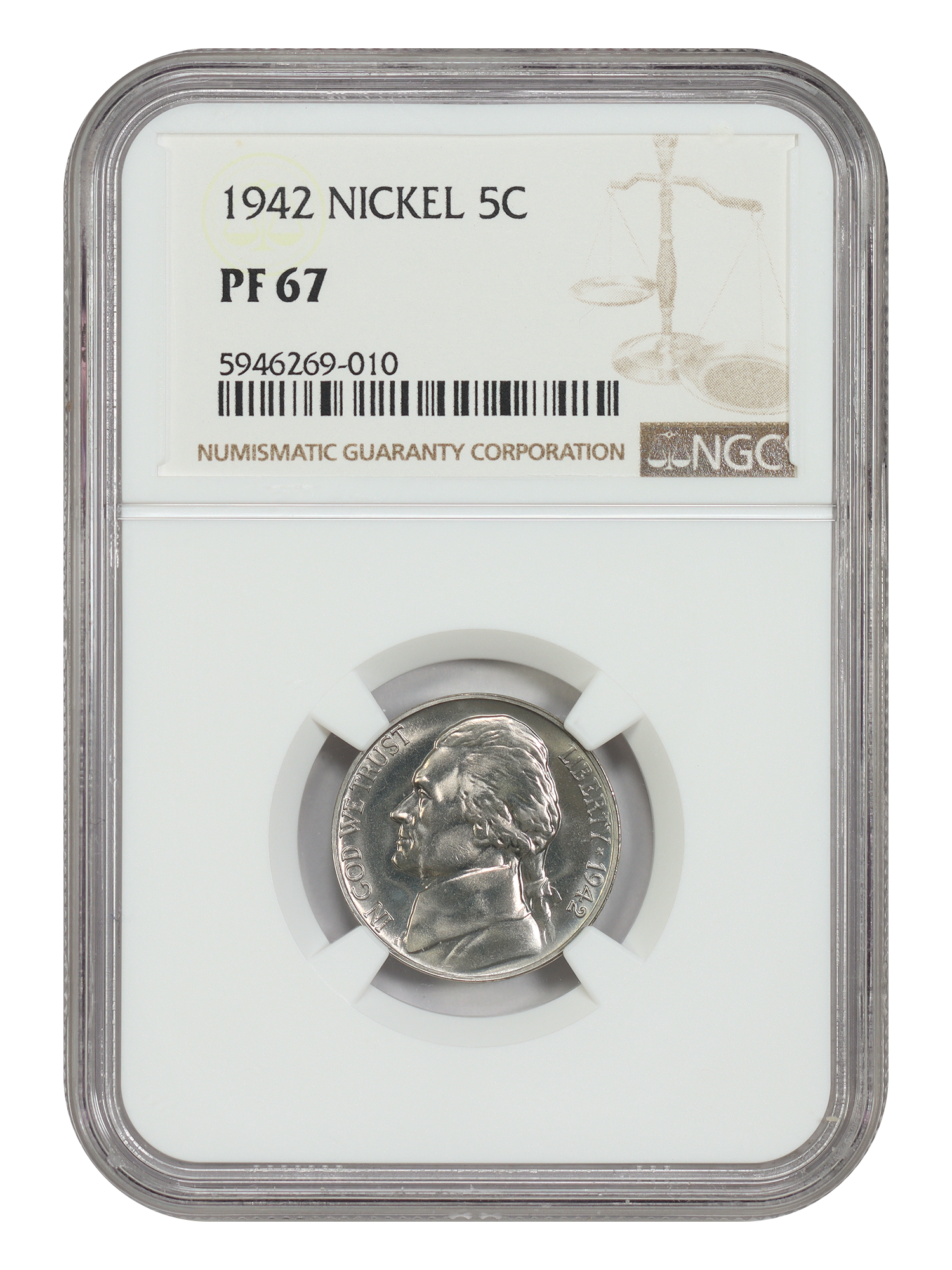 1942 5C NGC PR67 (Type 1)