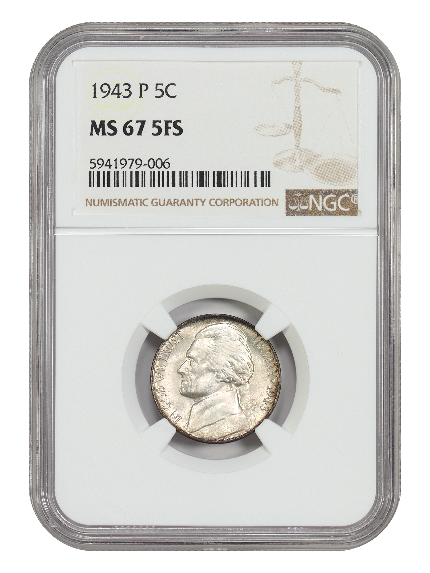 1943-P 5C NGC MS67 5FS