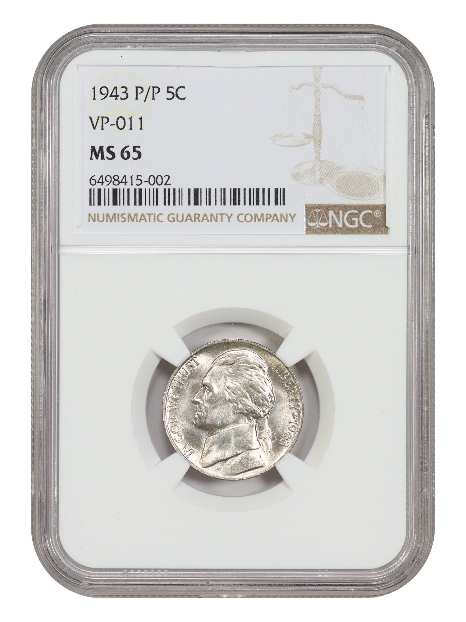1943-P/P 5C NGC MS65 (VP-011)