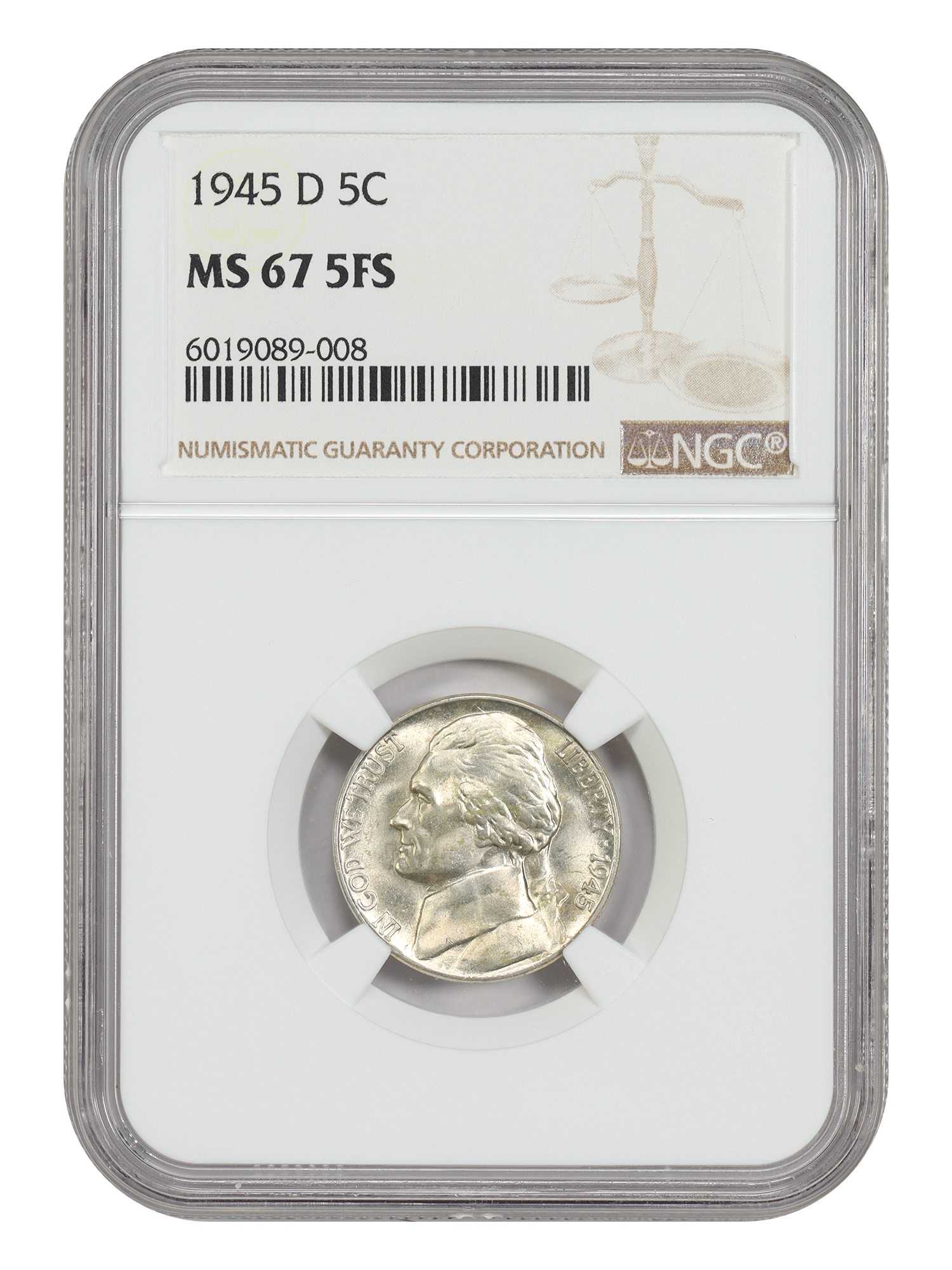 1945-D 5C NGC MS67 5FS