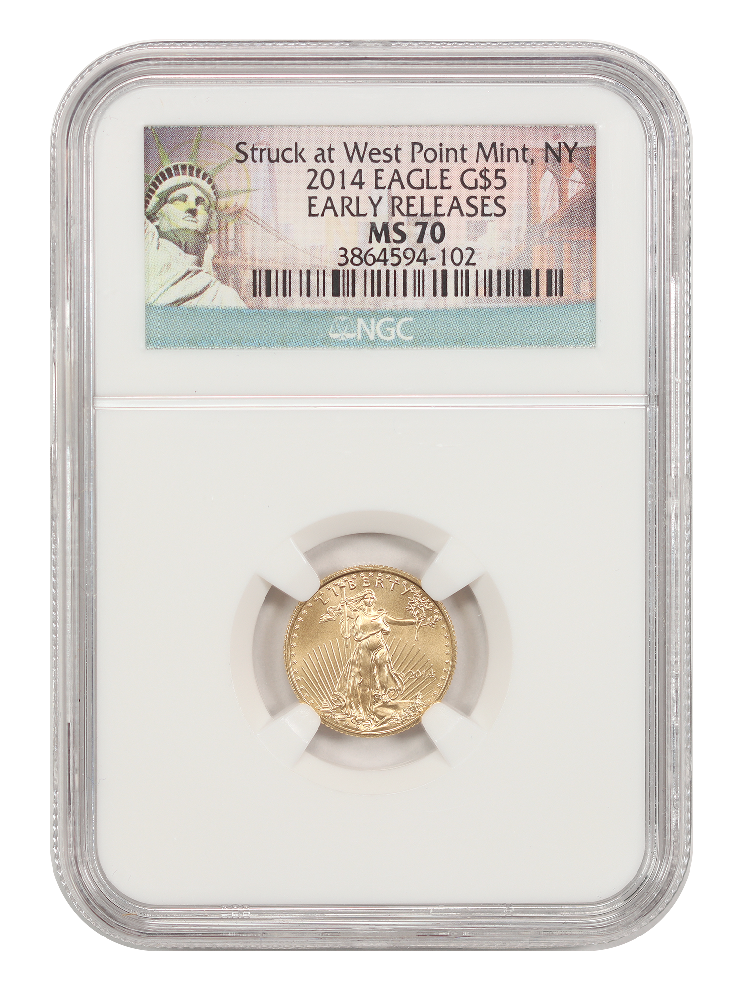 2014-(W) $5 Gold Eagle NGC MS70 (Early Releases)