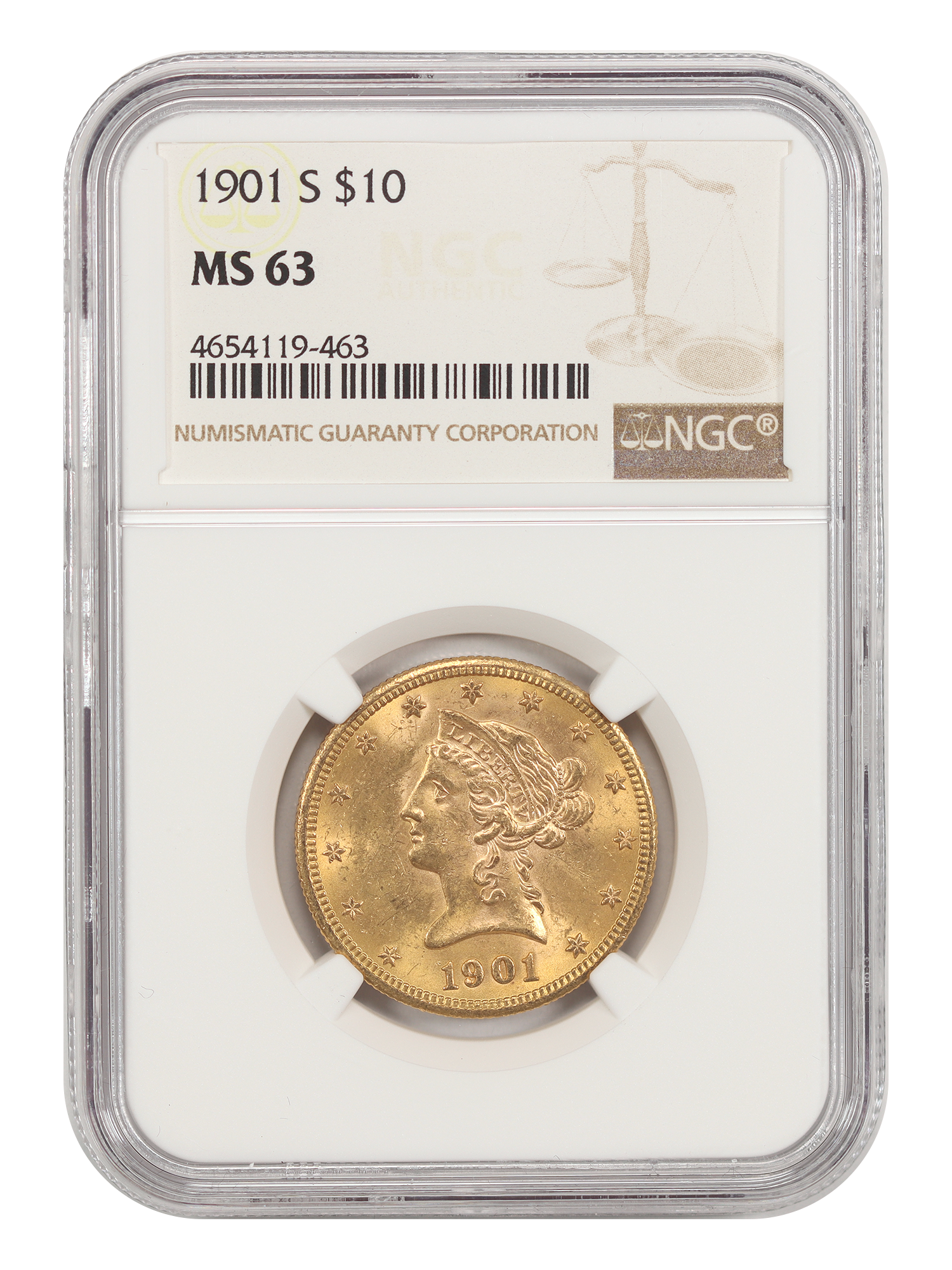 1901-S $10 NGC MS63