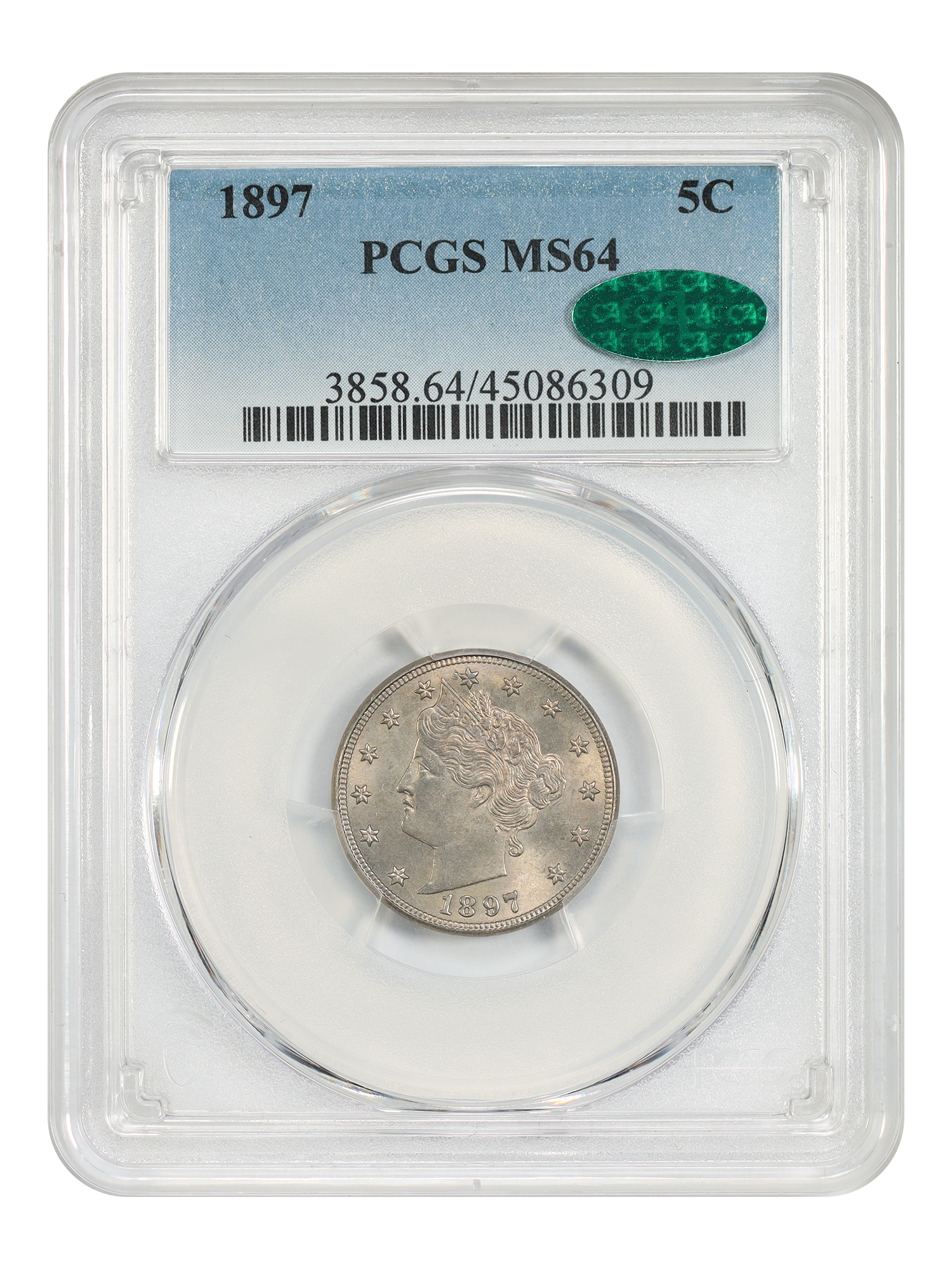 1897 5C PCGS/CAC MS64