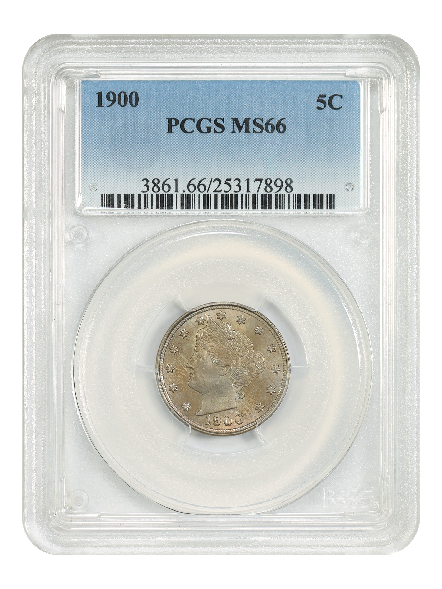 1900 5C PCGS MS66