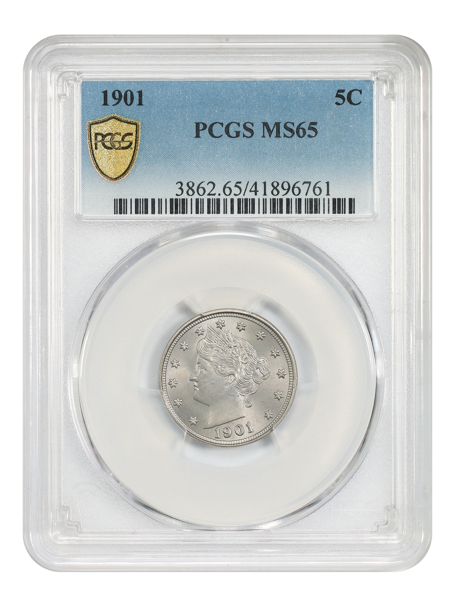 1901 5C PCGS MS65