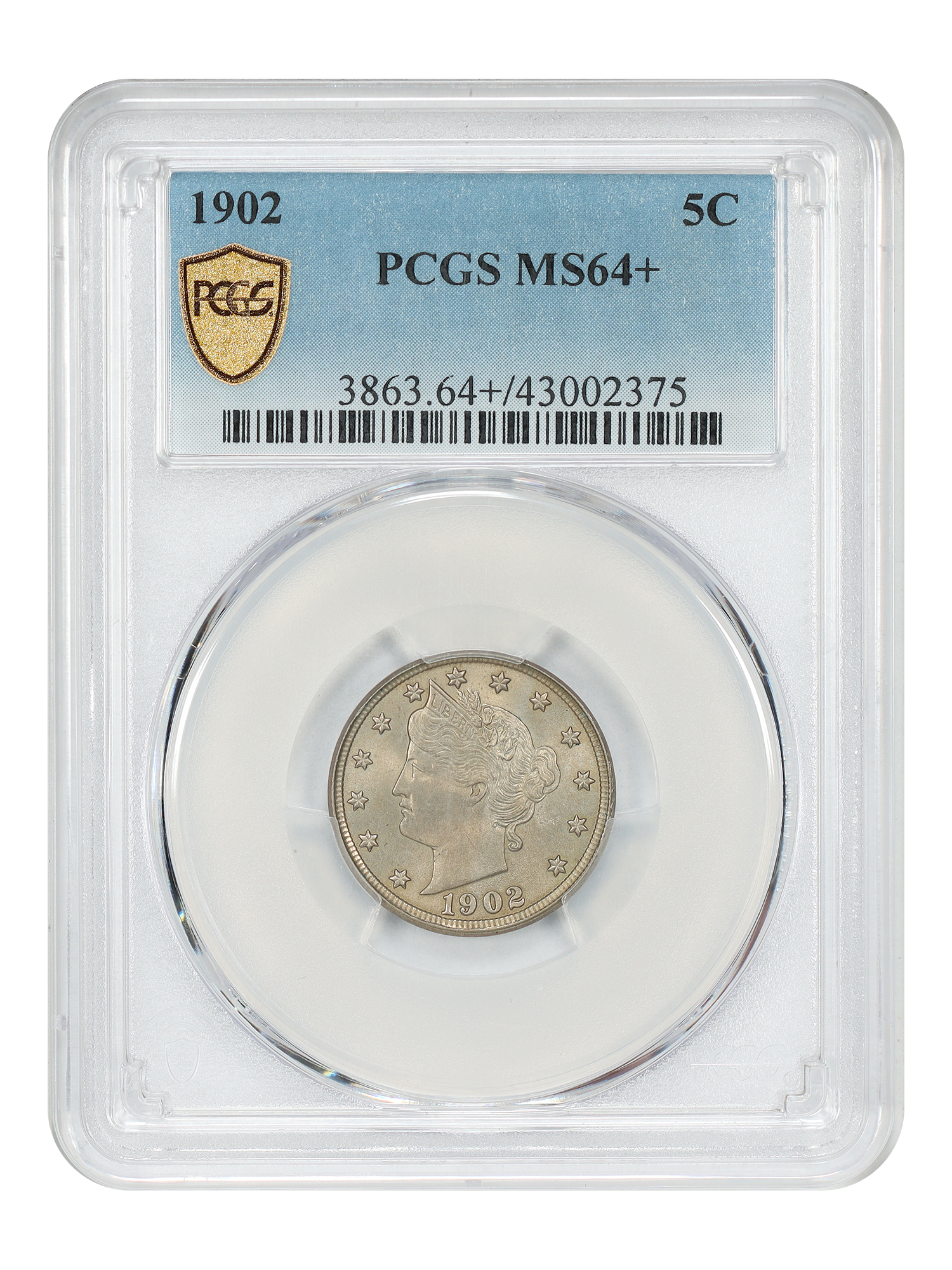 1902 5C PCGS MS64+