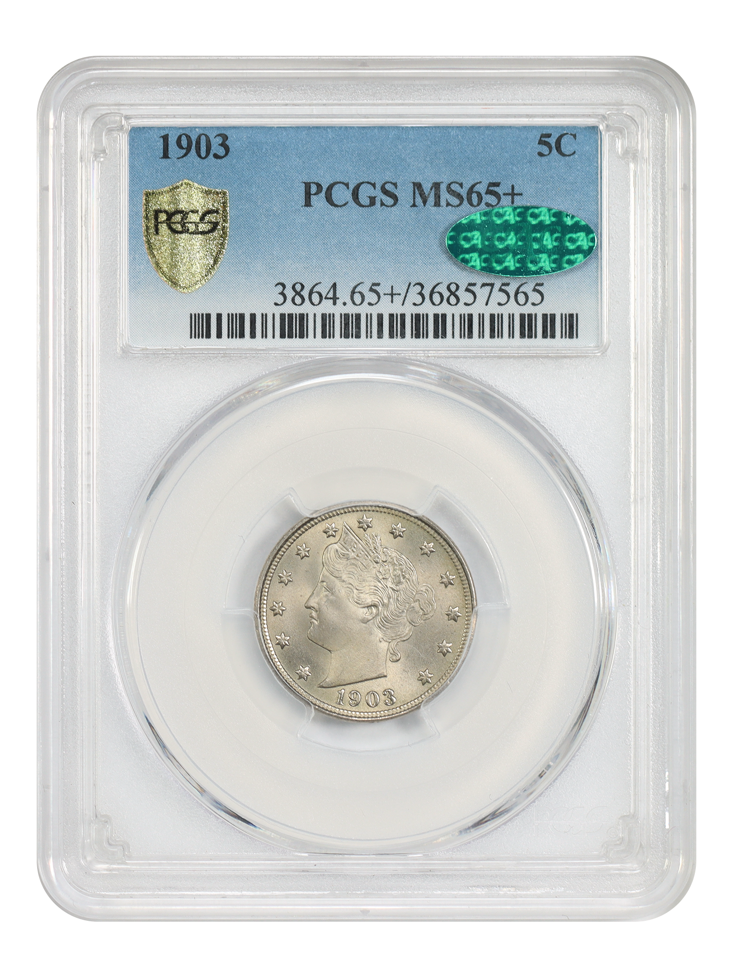 1903 5C PCGS/CAC MS65+