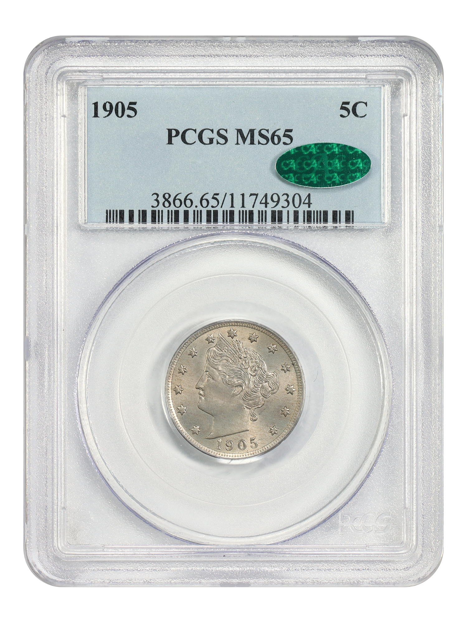 1905 5C PCGS/CAC MS65