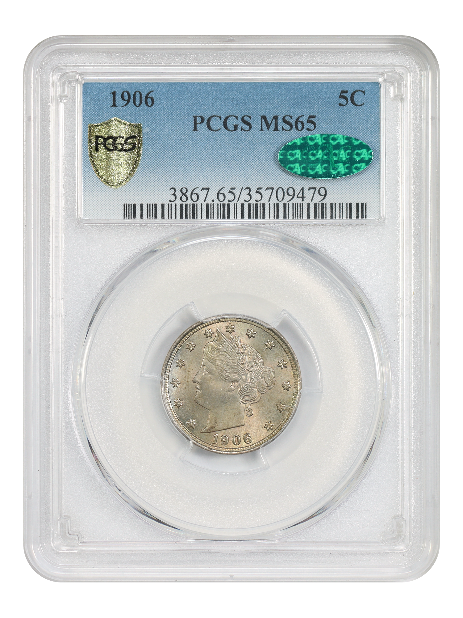 1906 5C PCGS/CAC MS65