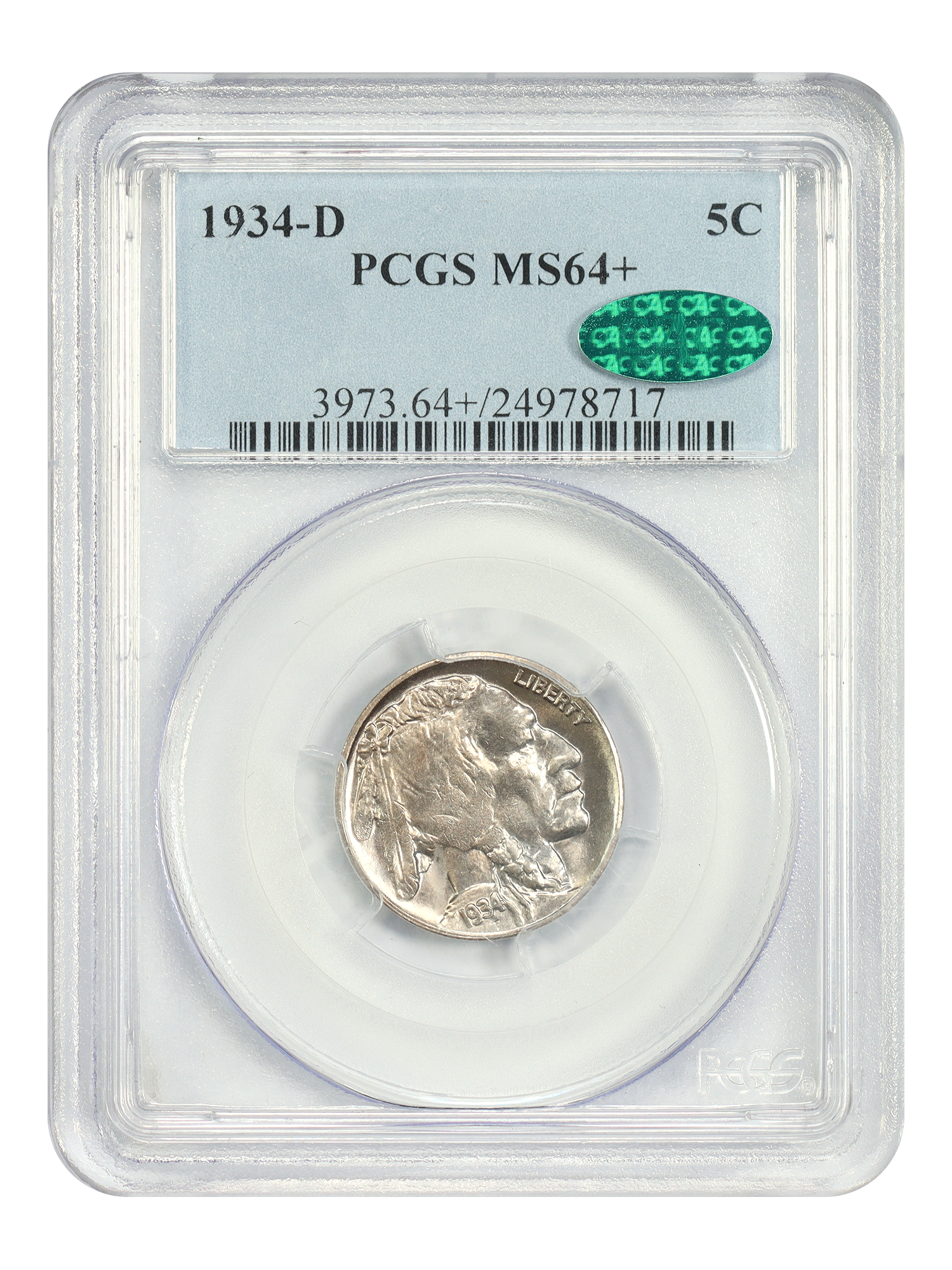 1934-D 5C PCGS/CAC MS64+