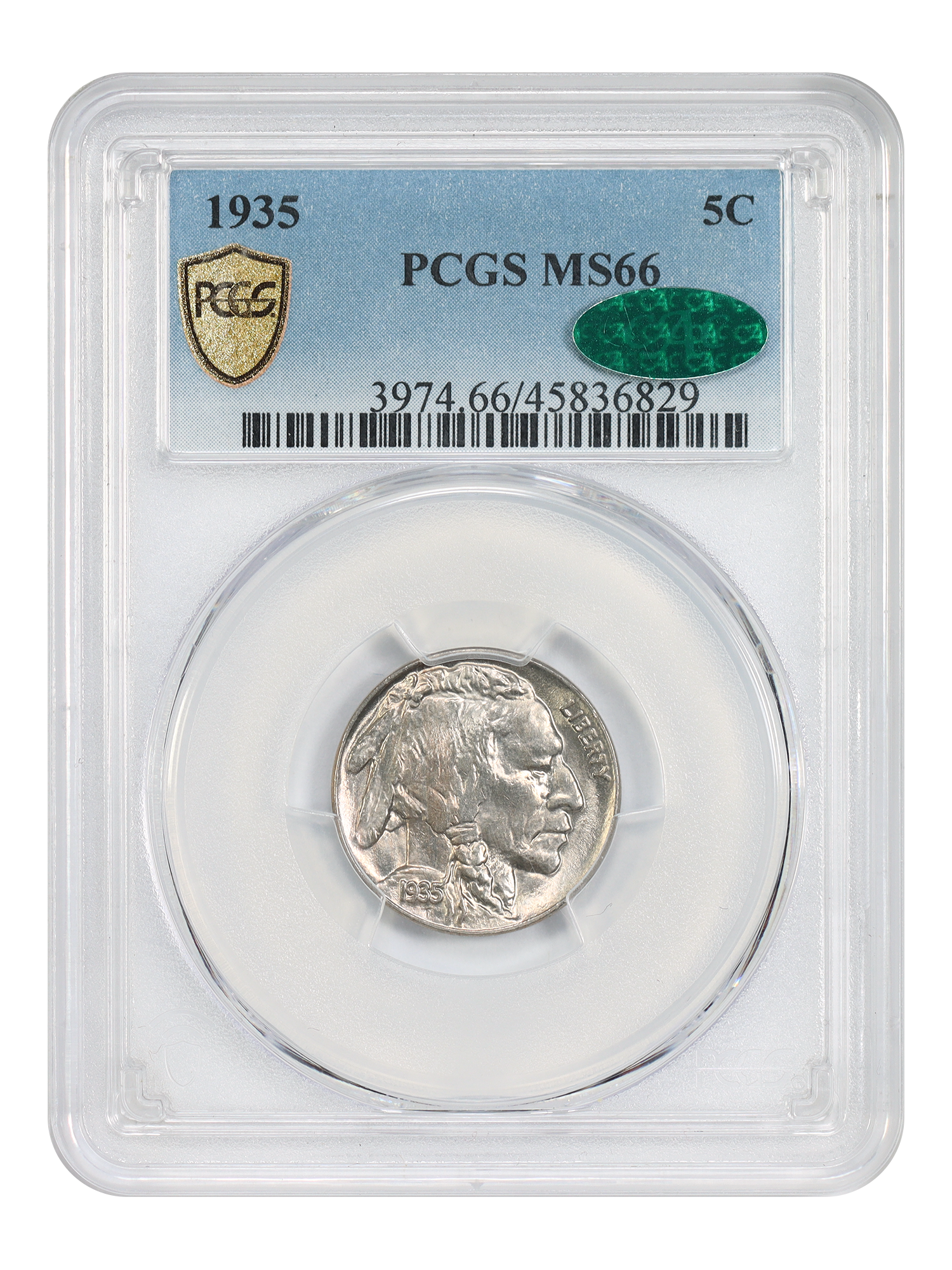 1935 5C PCGS/CAC MS66