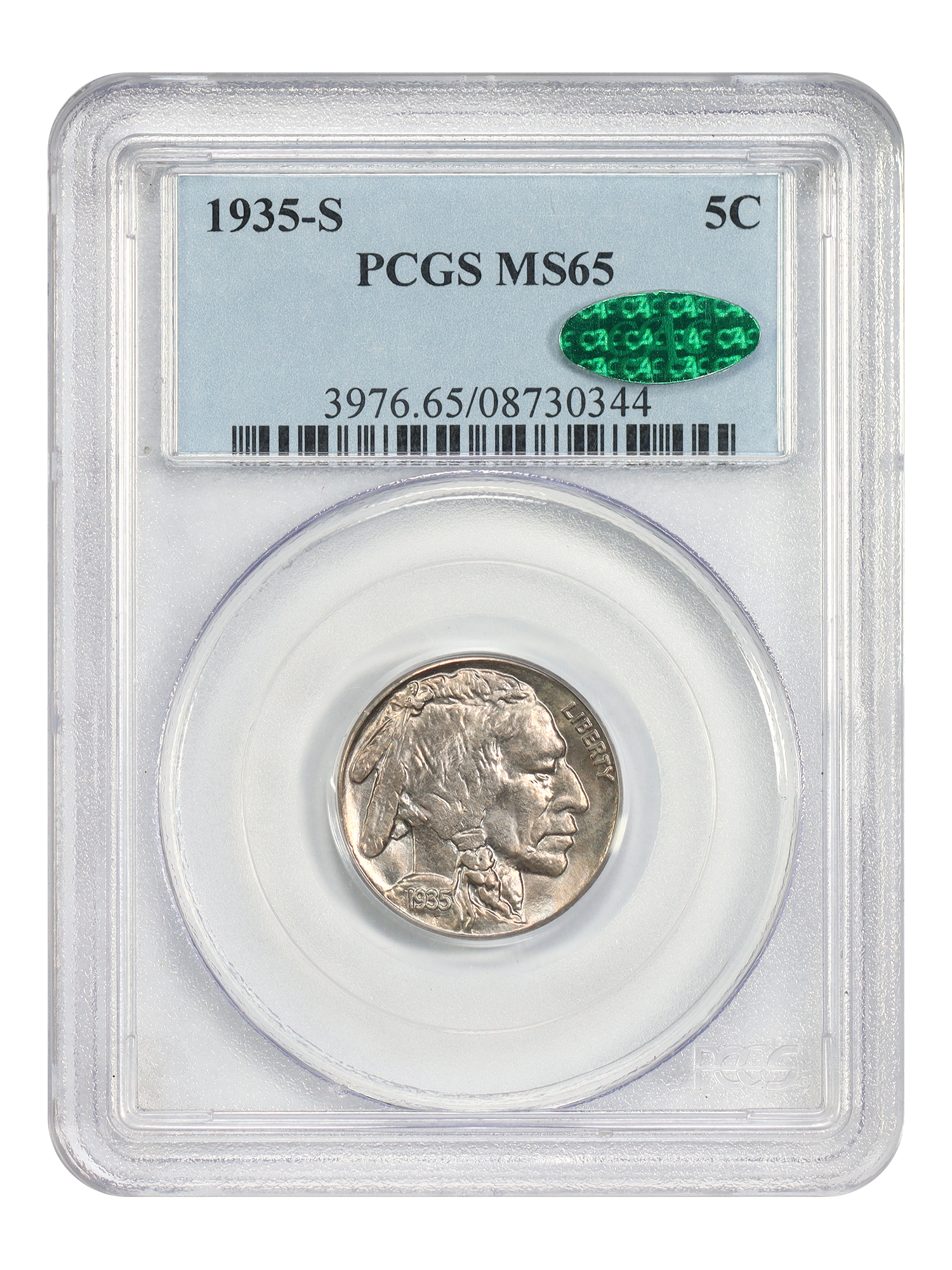 1935-S 5C PCGS/CAC MS65