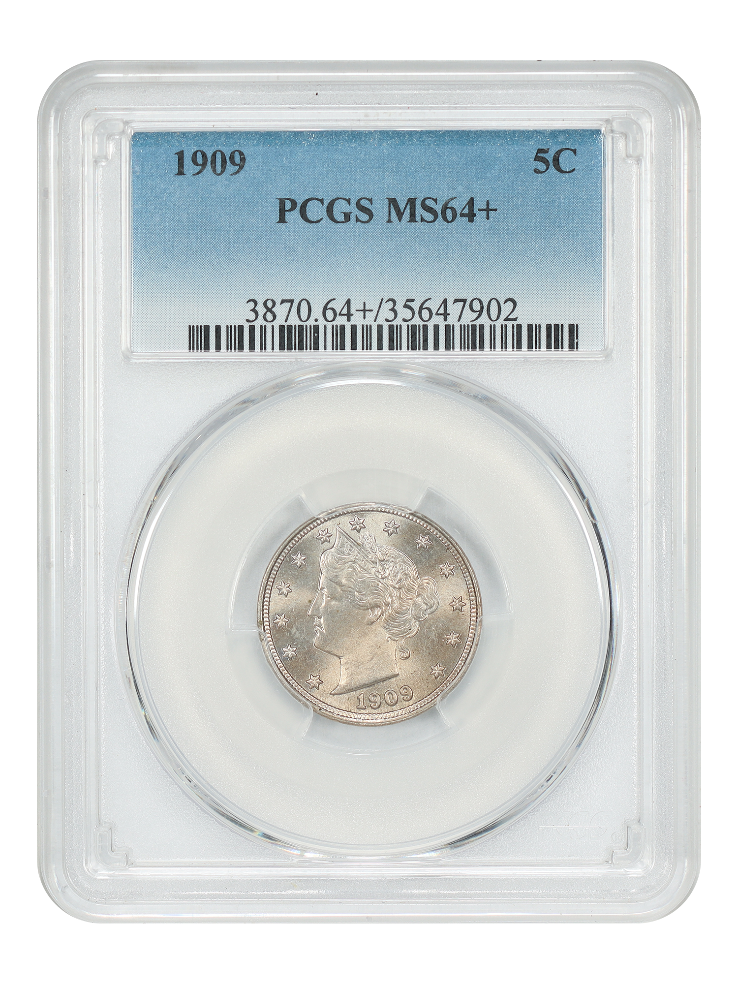 1909 5C PCGS MS64+