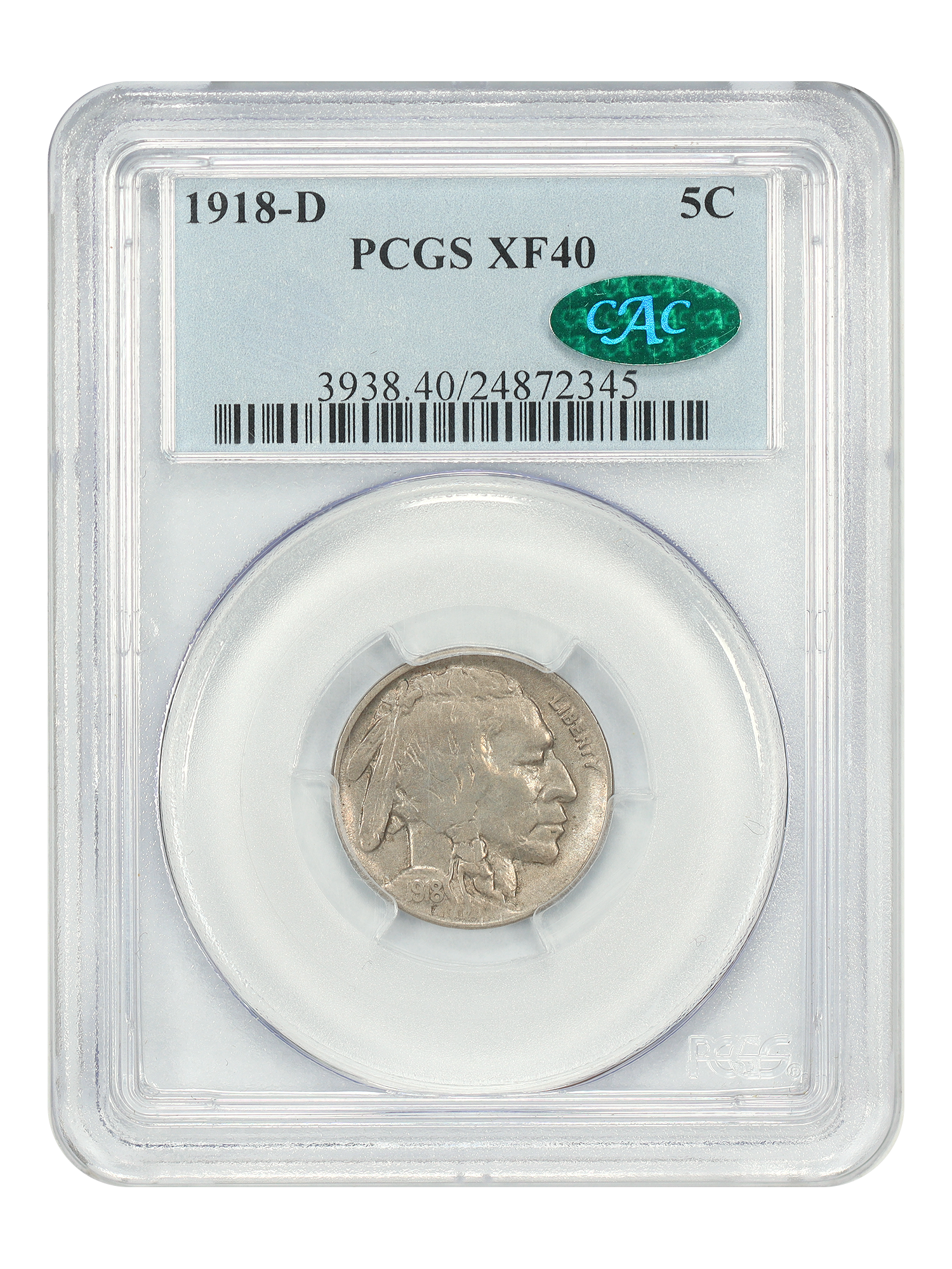 1918-D 5C PCGS/CAC XF40