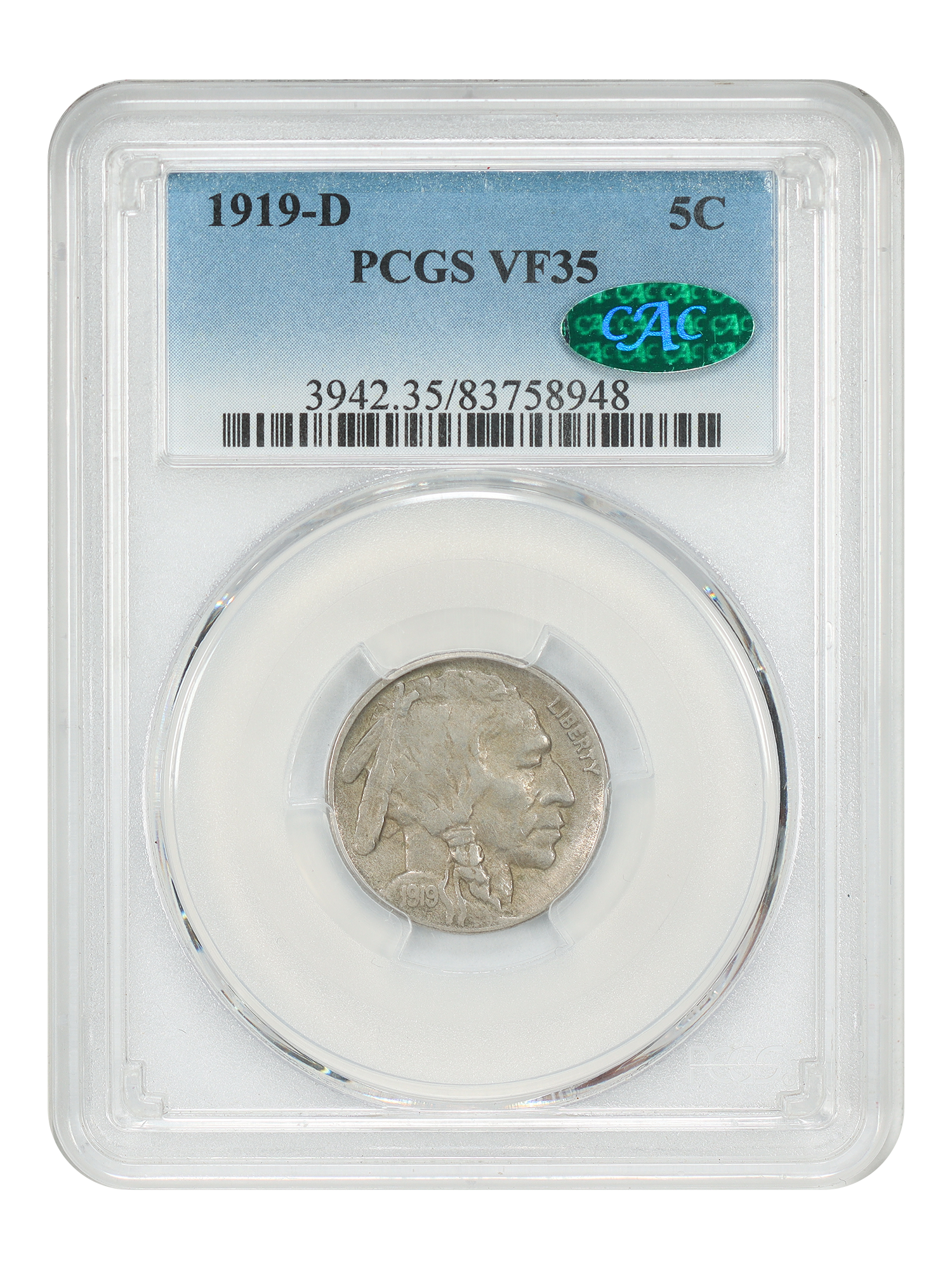 1919-D 5C PCGS/CAC VF35
