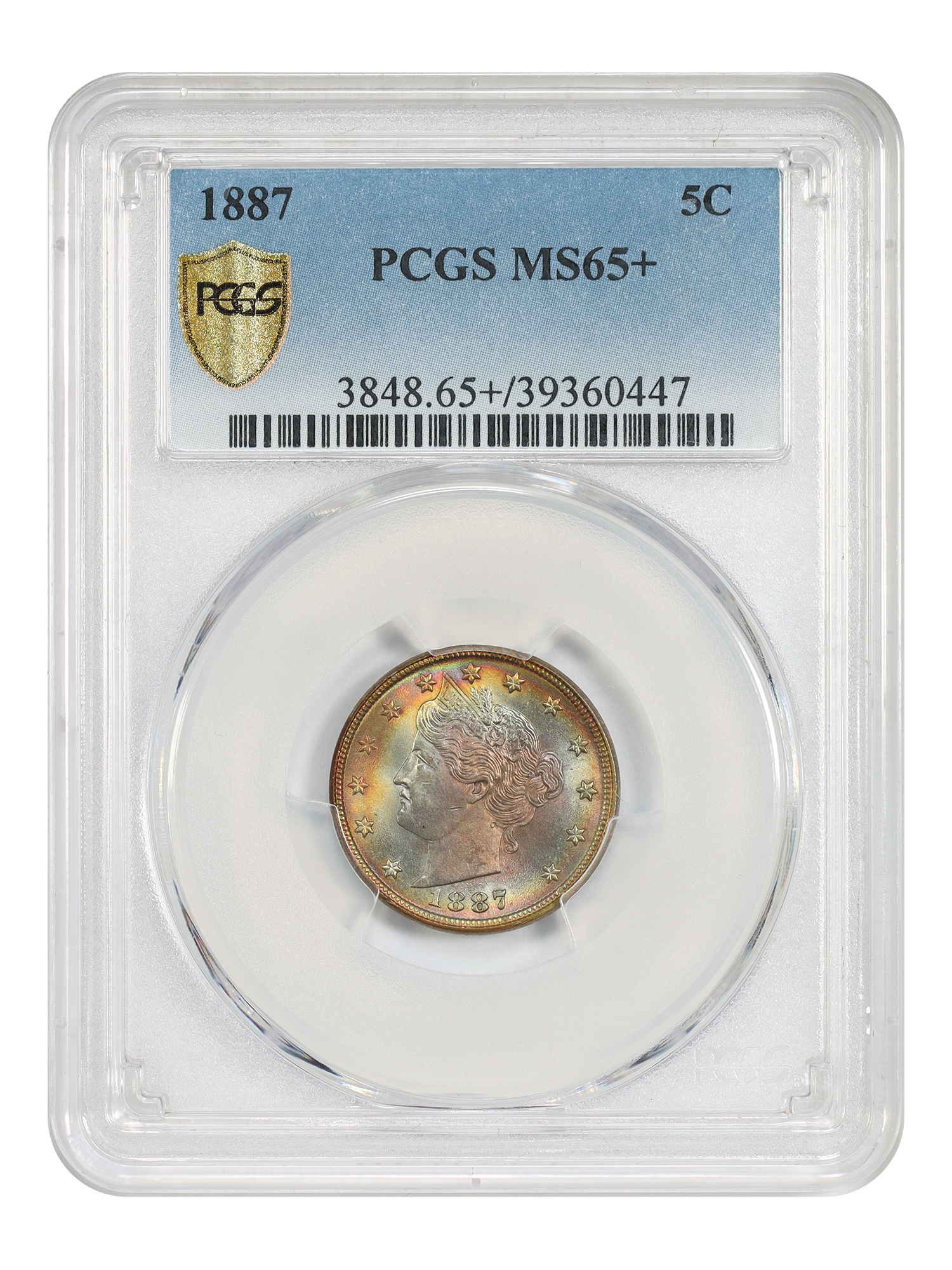 1887 5C PCGS MS65+