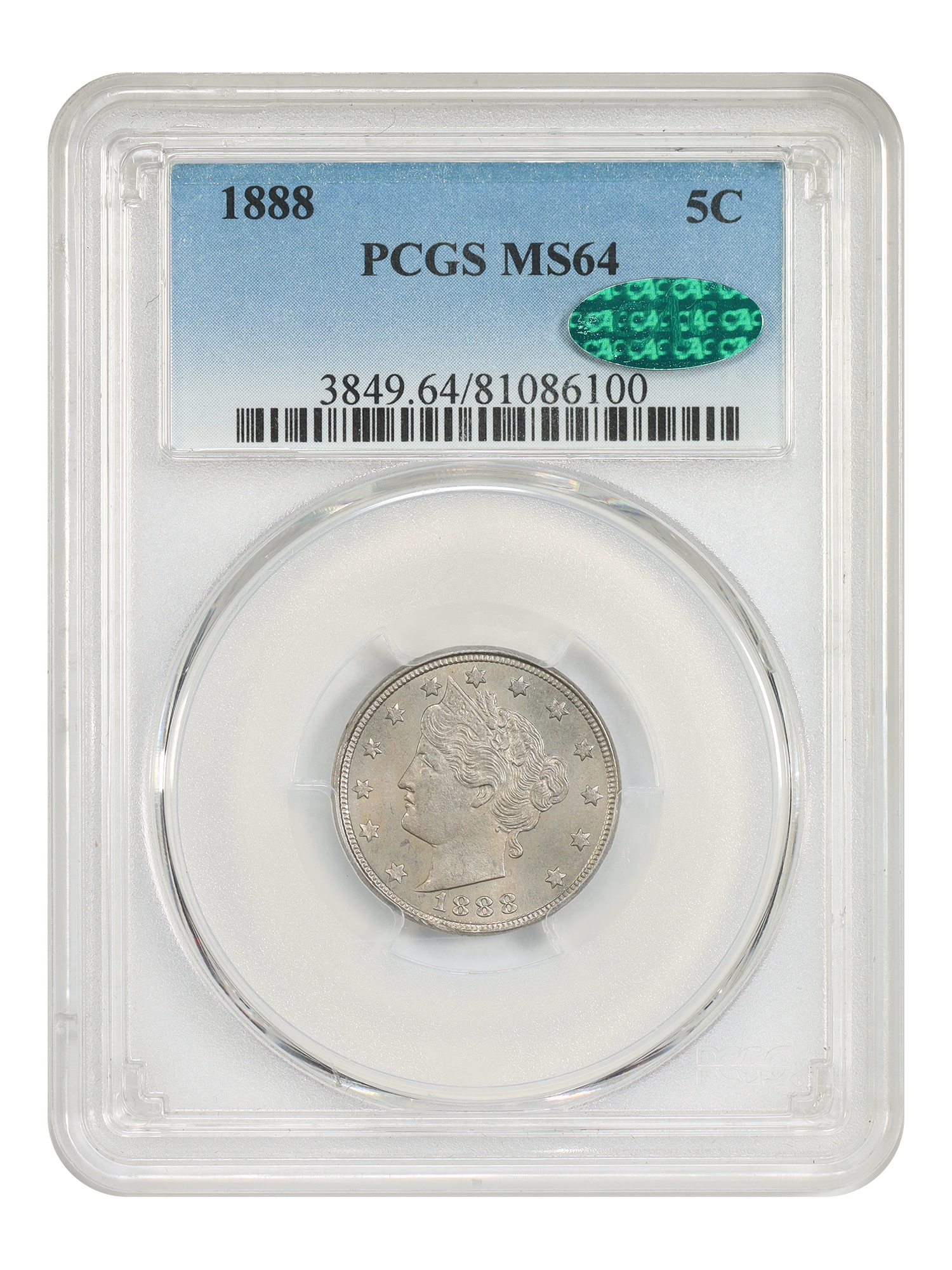 1888 5C PCGS/CAC MS64