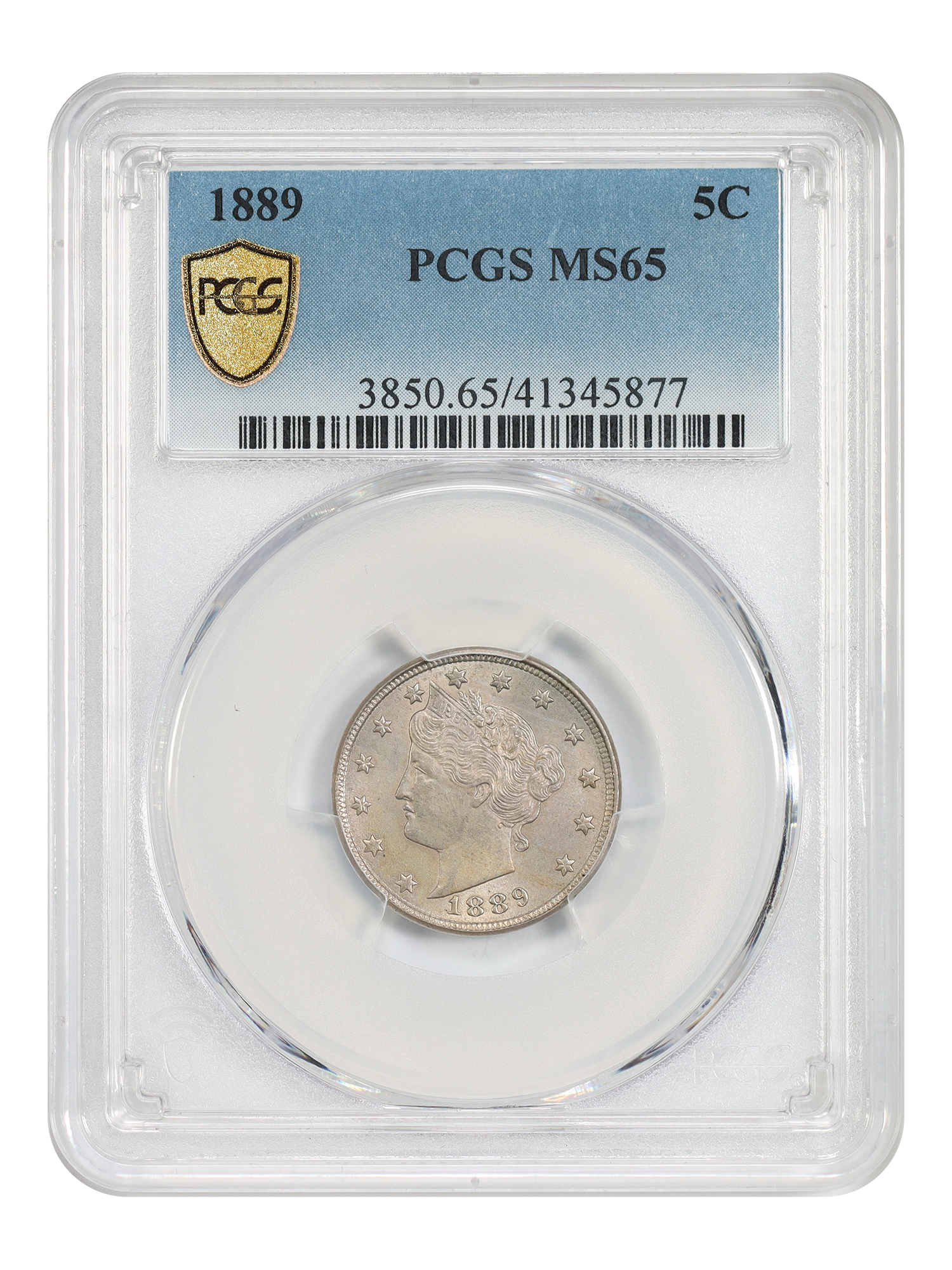 1889 5C PCGS MS65