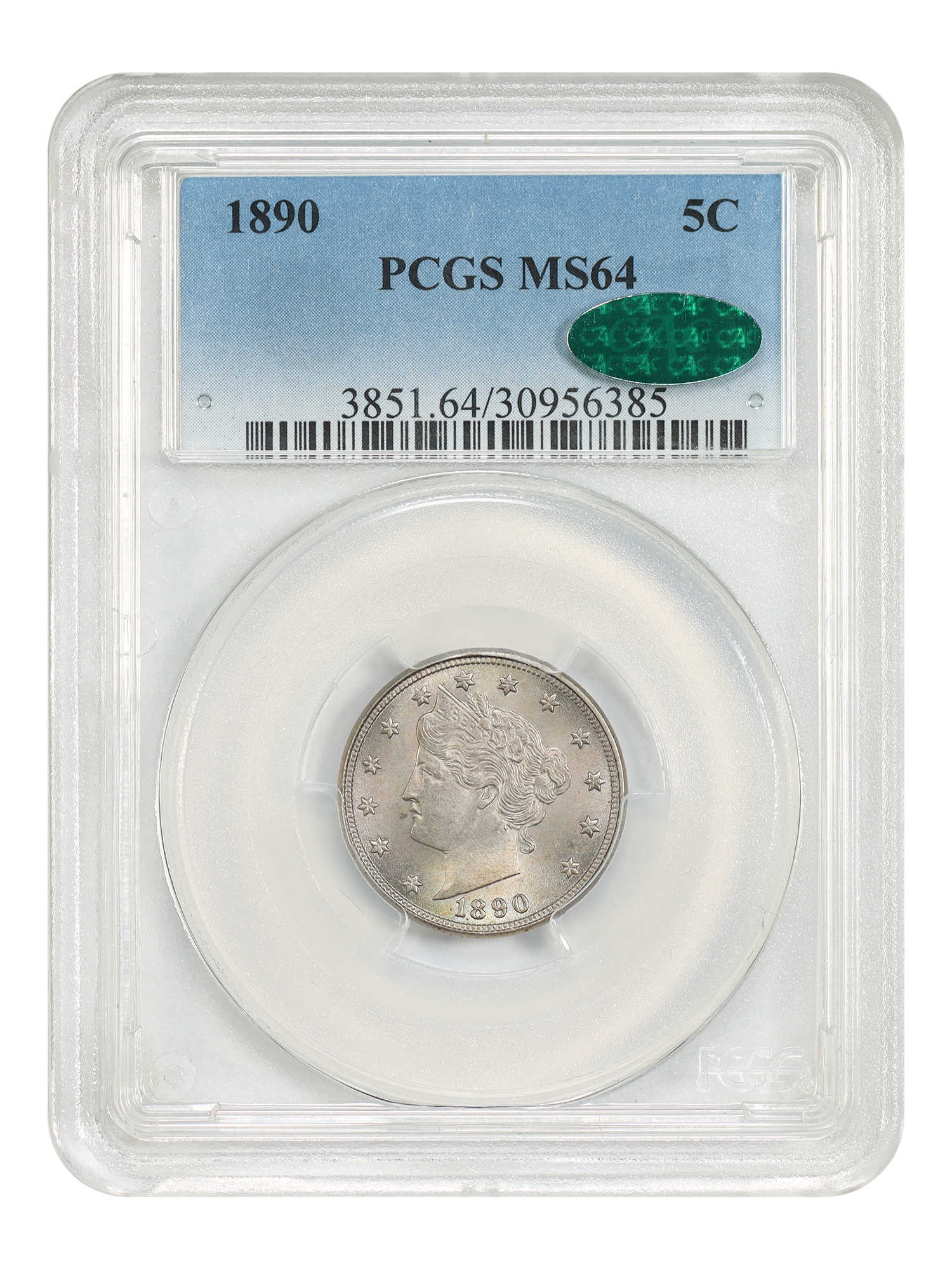 1890 5C PCGS/CAC MS64