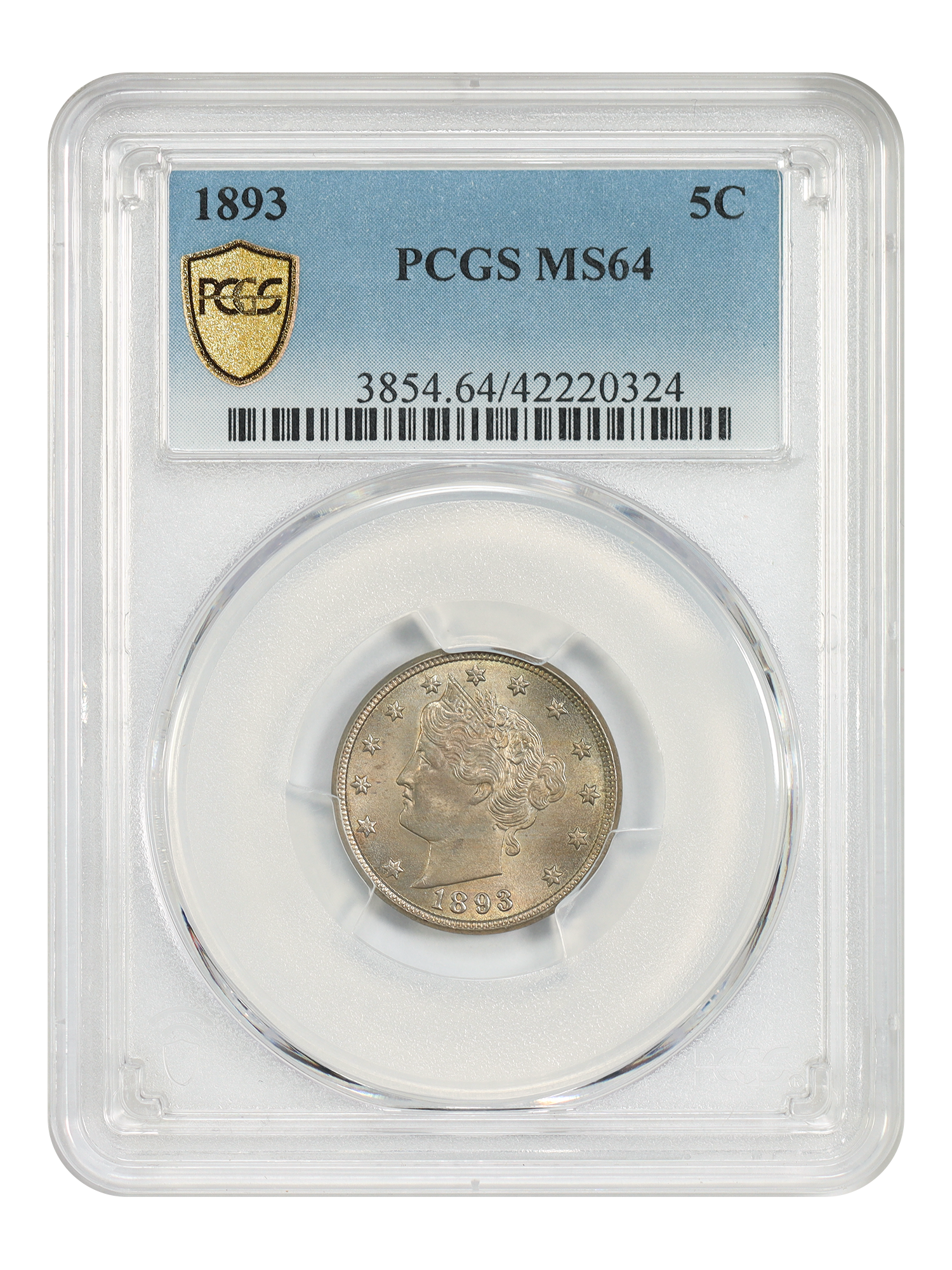 1893 5C PCGS MS64