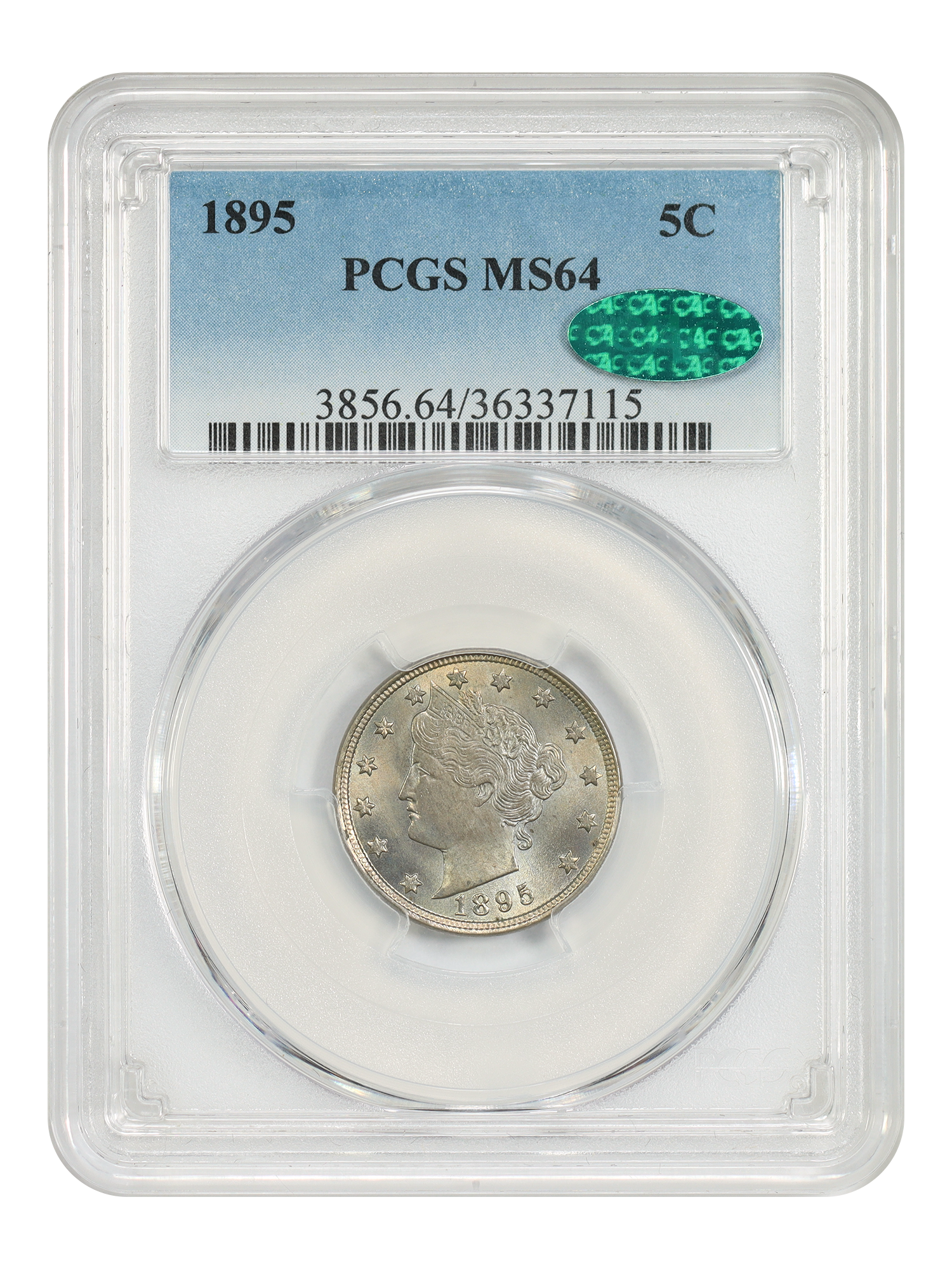 1895 5C PCGS/CAC MS64