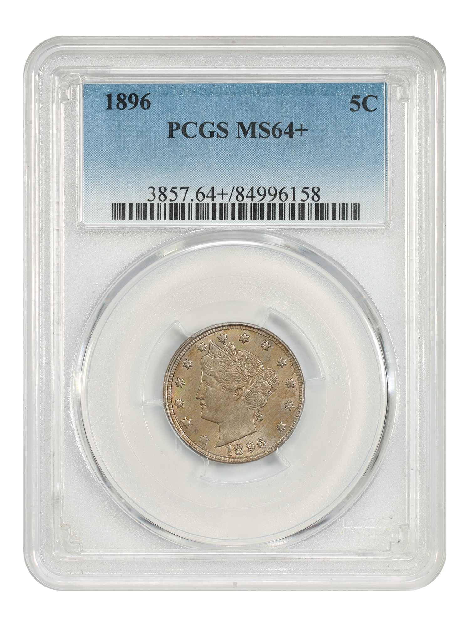 1896 5C PCGS MS64+