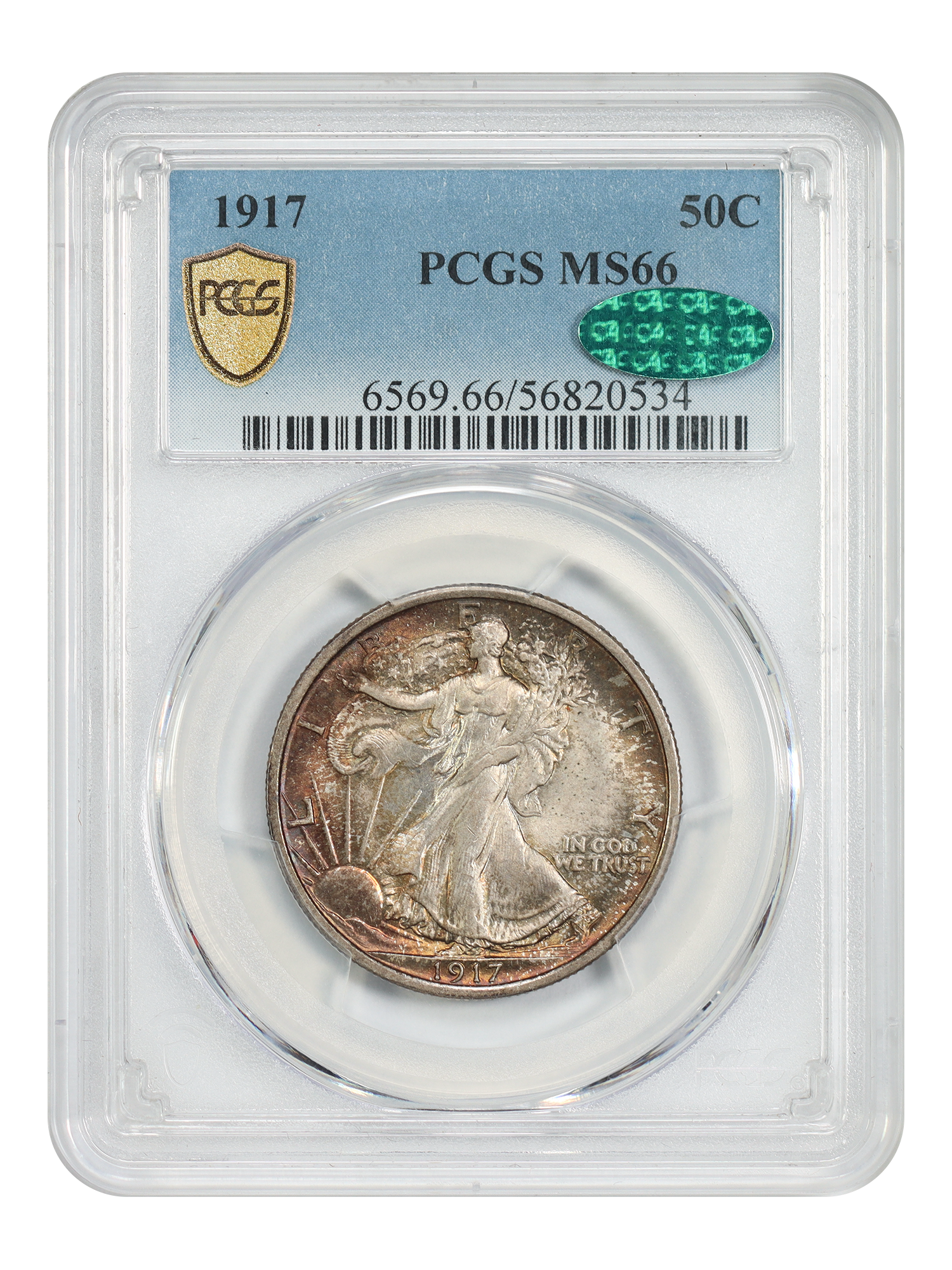 1917 50C PCGS/CAC MS66