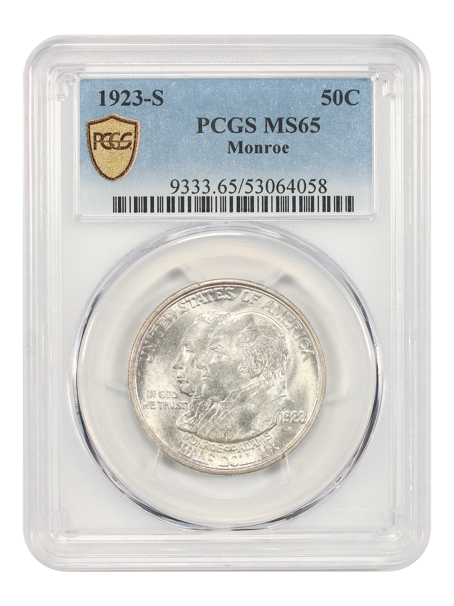 1923-S 50C Monroe PCGS MS65