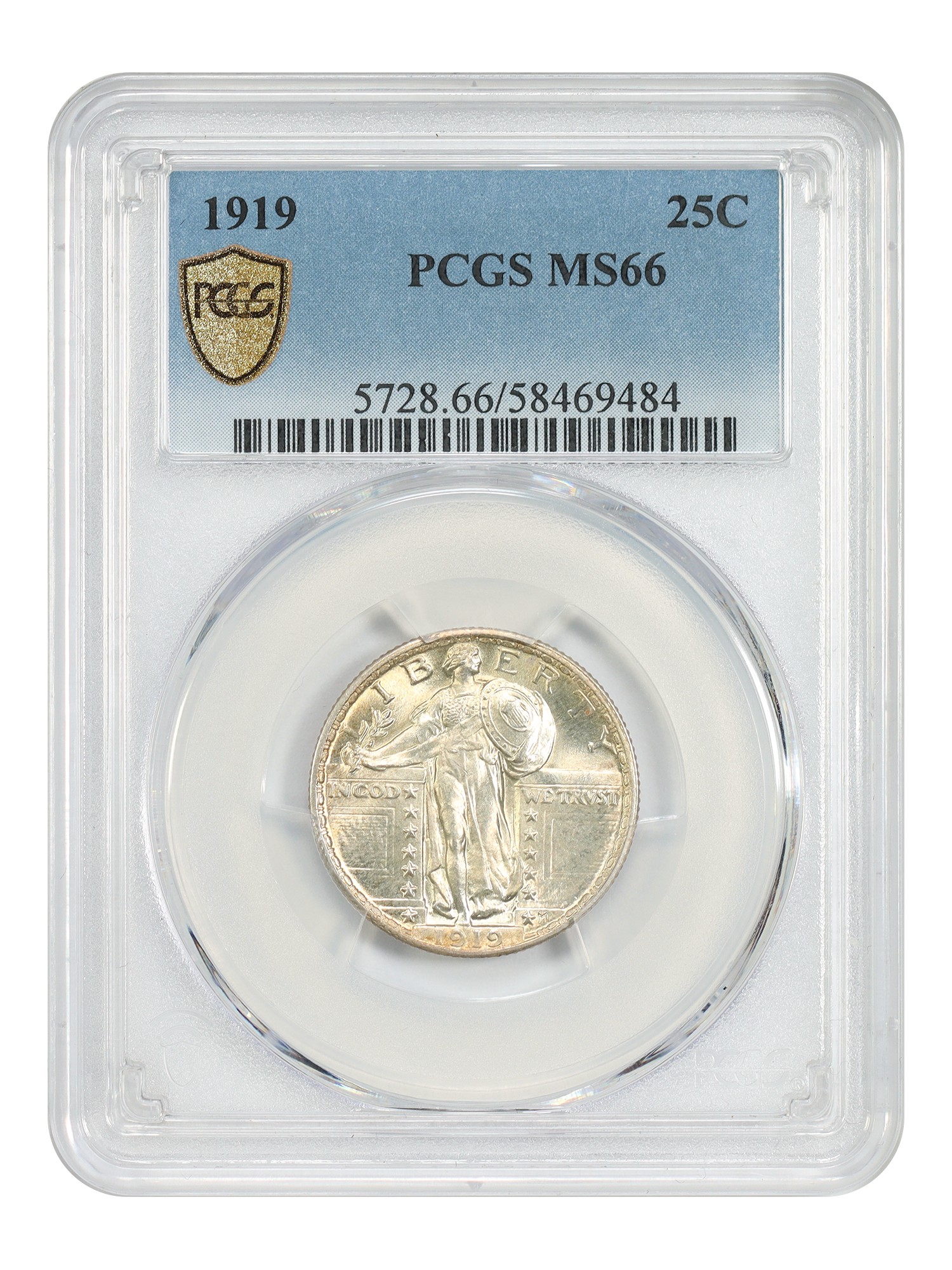 1919 25C PCGS MS66