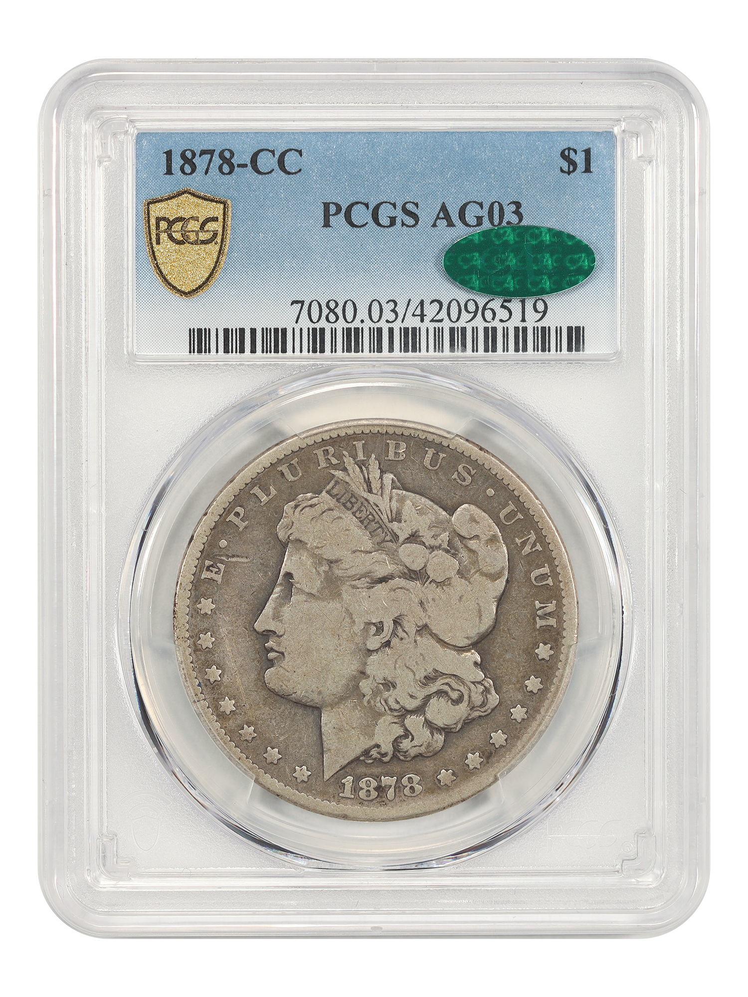 1878-CC $1 PCGS/CAC AG03